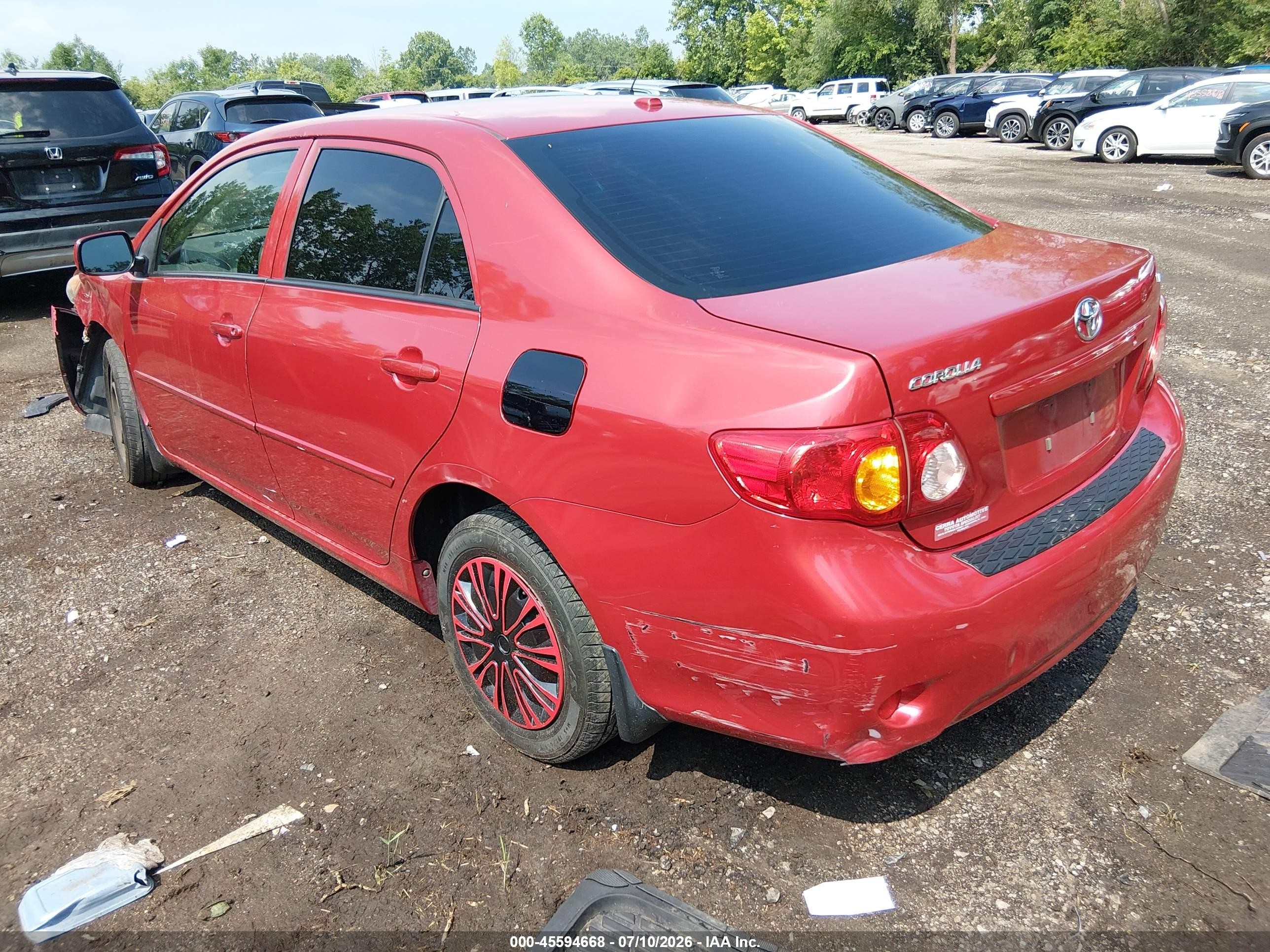 2010 Toyota Corolla Le Red vin: JTDBU4EE0AJ068965
