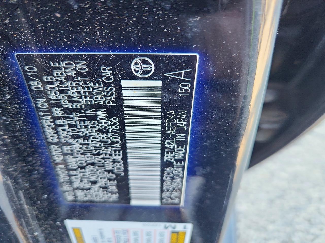 2010 Toyota Corolla Le Black vin: JTDBU4EE1AJ077836