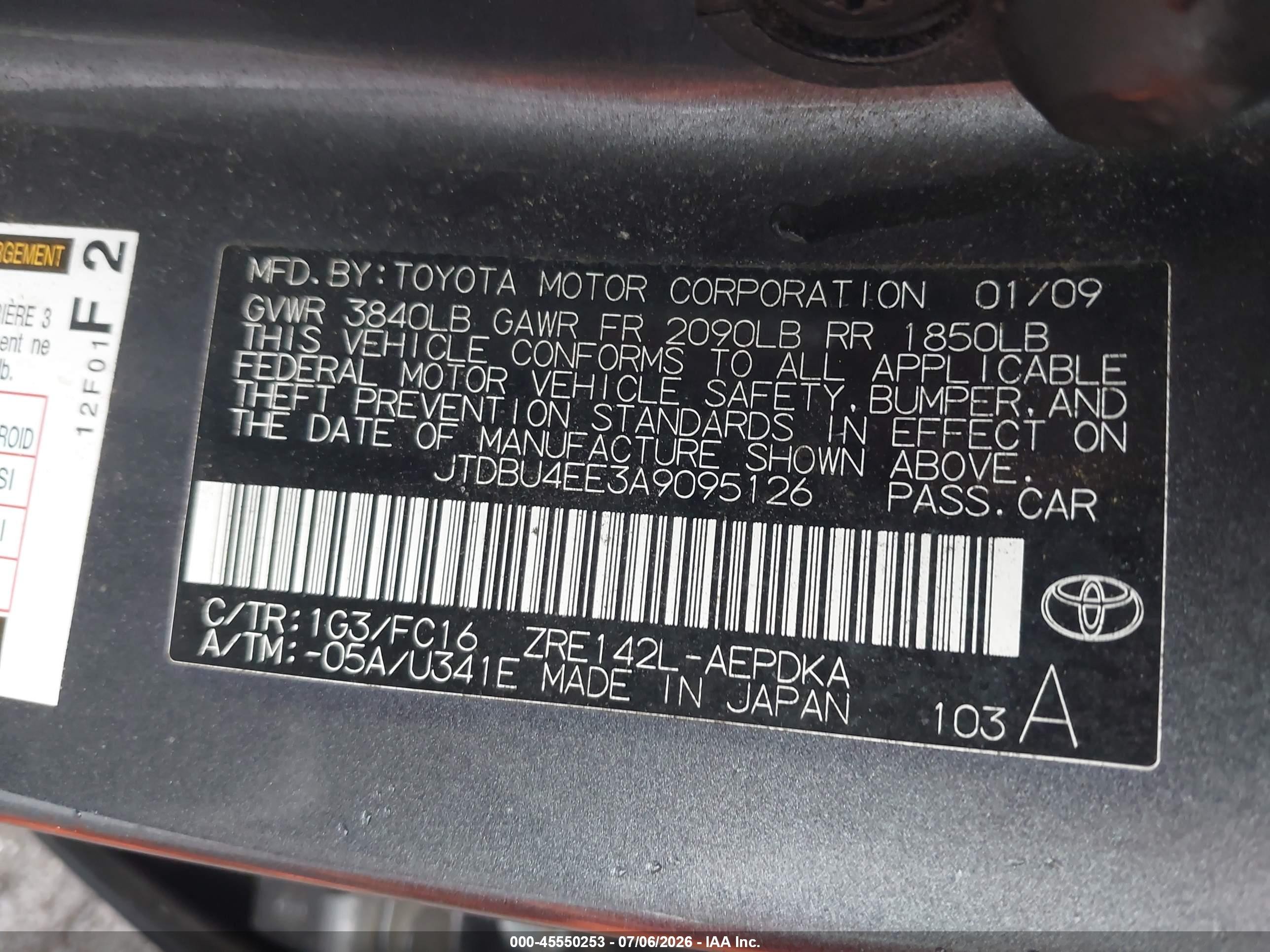 2010 Toyota Corolla Le Gray vin: JTDBU4EE3A9095126