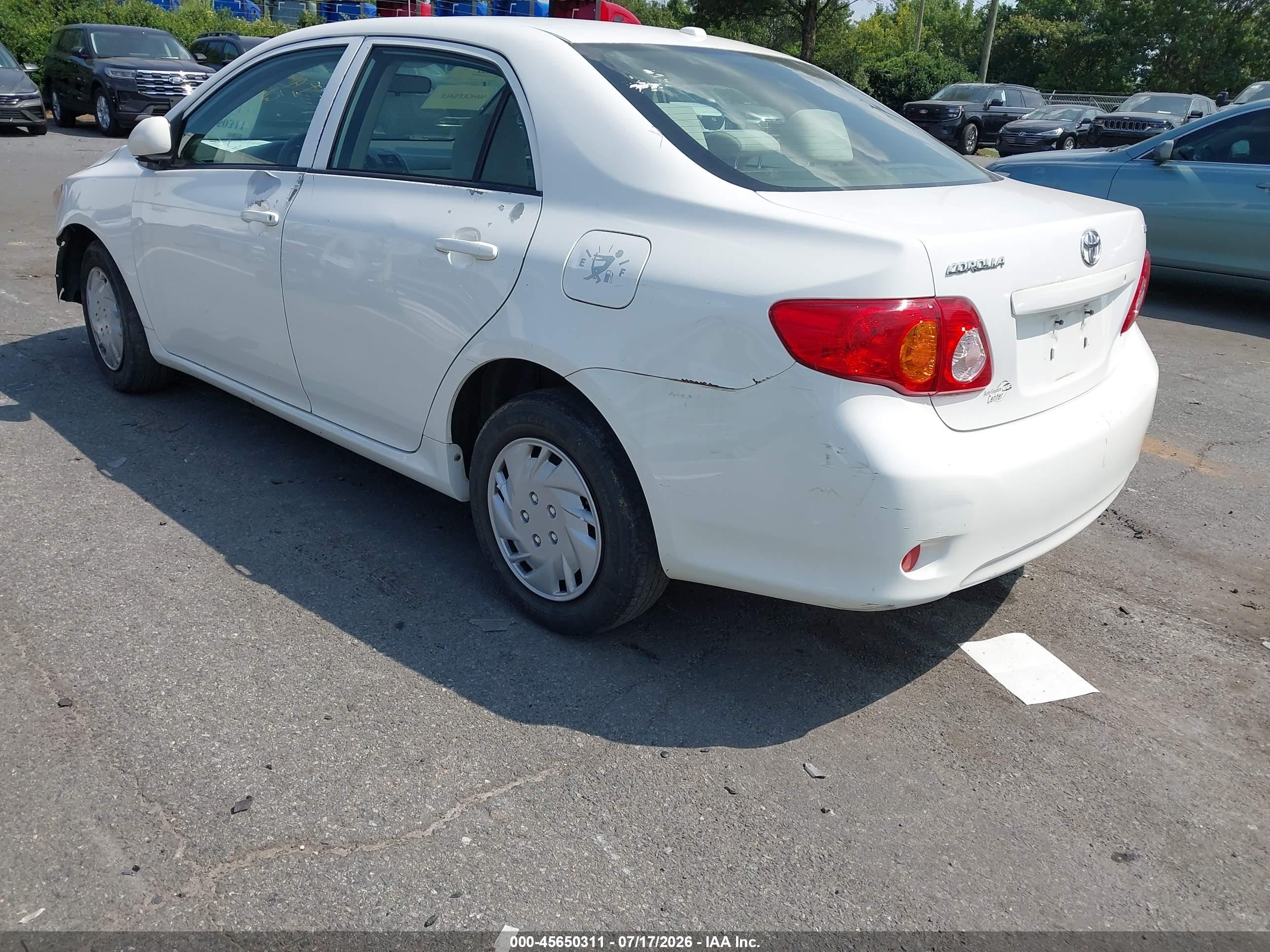 2010 Toyota Corolla Le White vin: JTDBU4EE3AJ086005