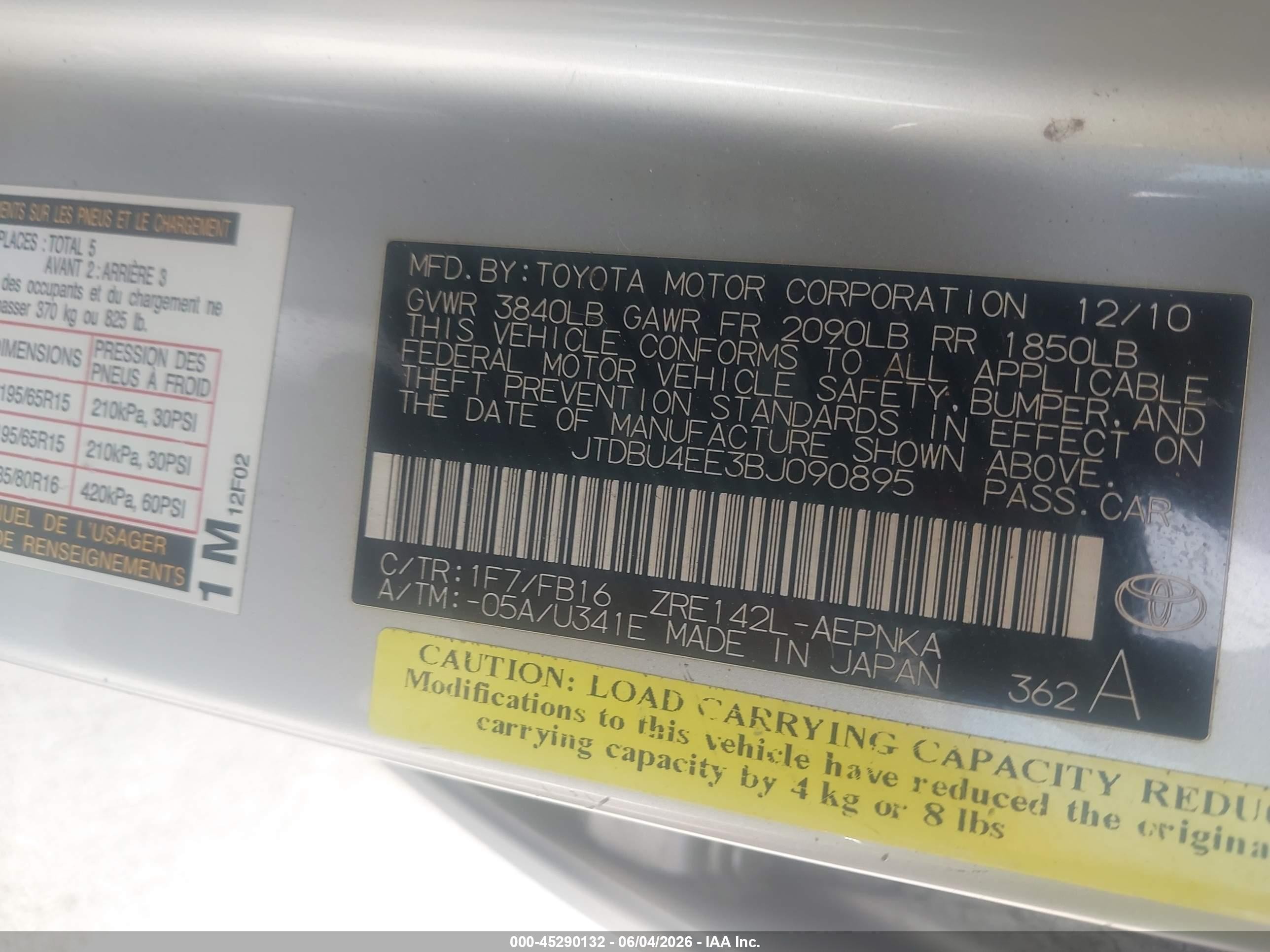 2011 Toyota Corolla Le Gray vin: JTDBU4EE3BJ090895