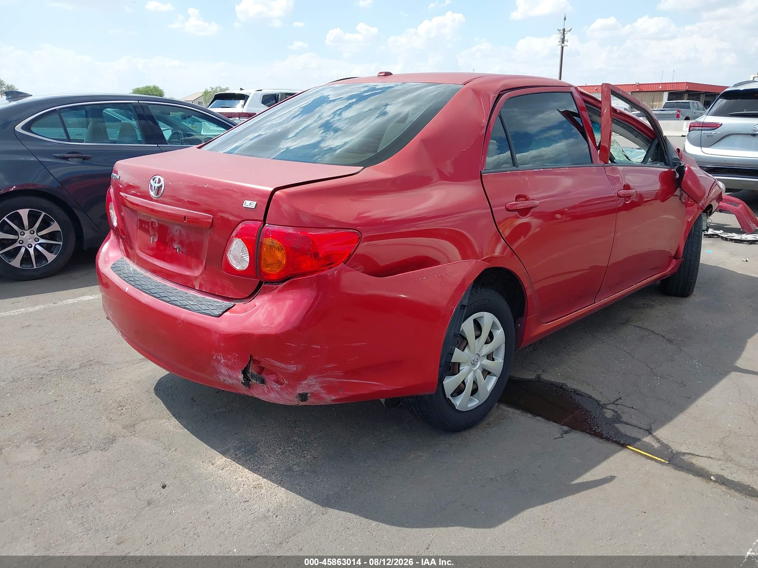 2010 Toyota Corolla Le Красный vin: JTDBU4EE6A9106944