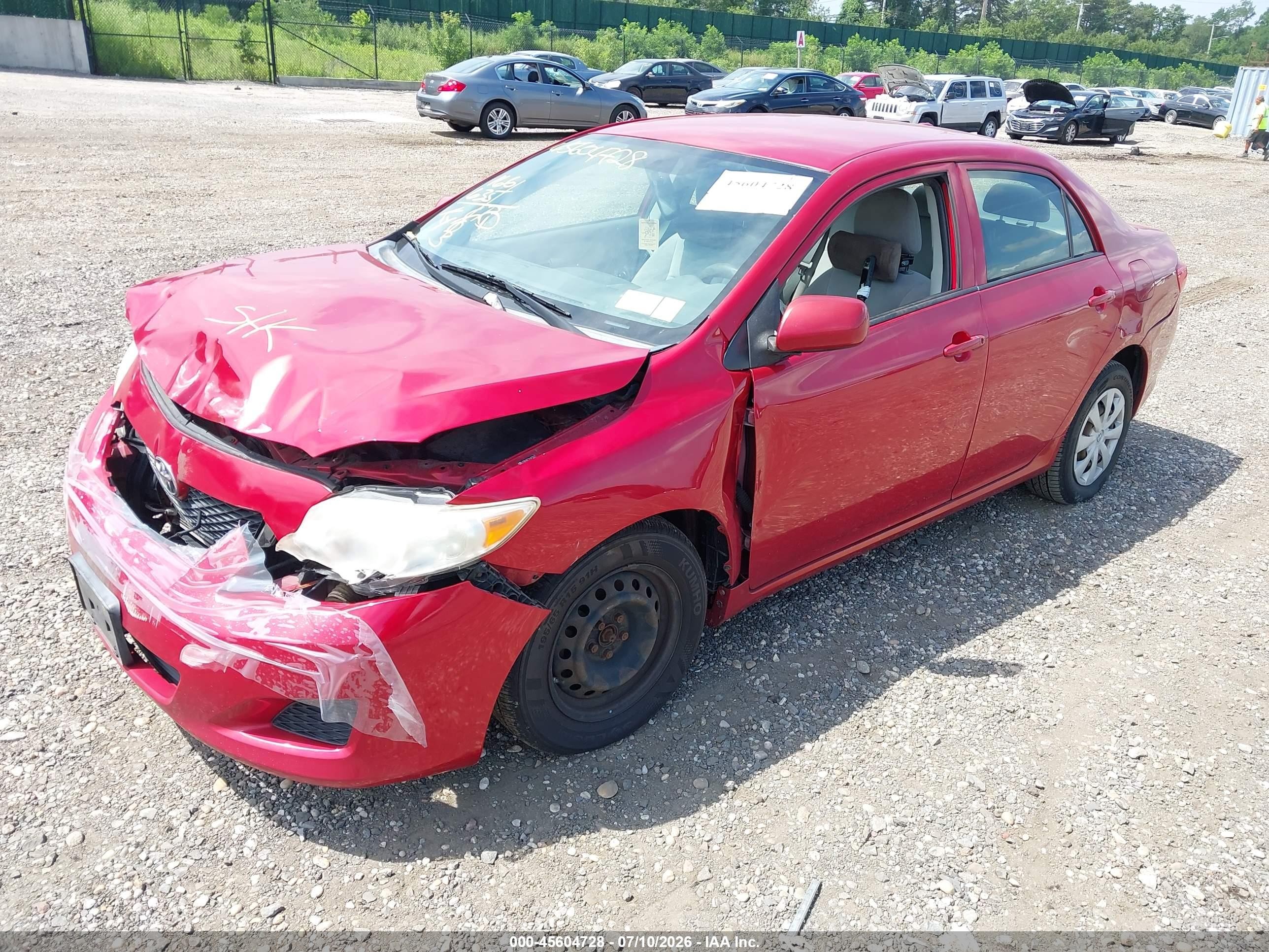 2010 Toyota Corolla Le Red vin: JTDBU4EE7AJ073225