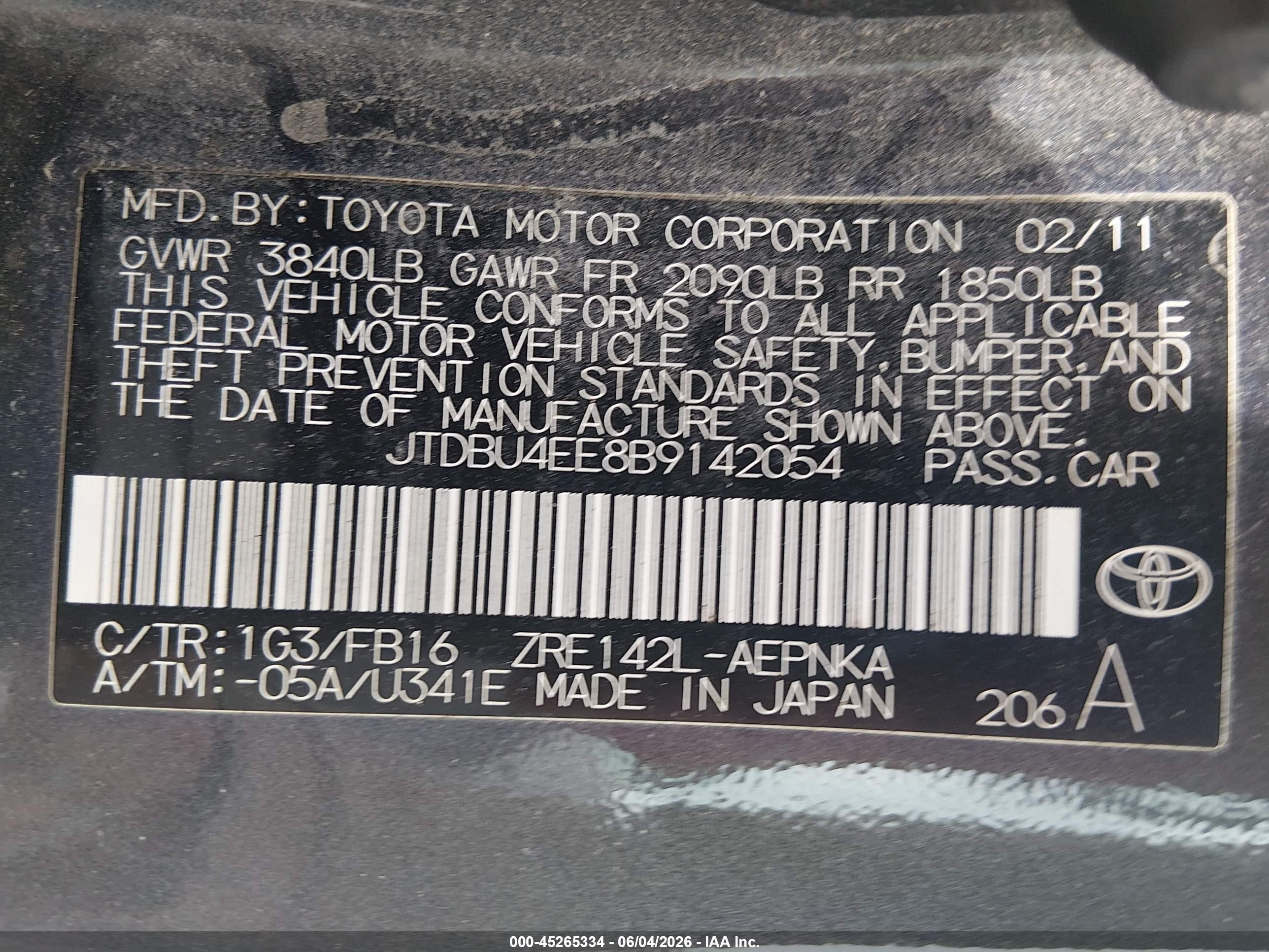 2011 Toyota Corolla Le Gray vin: JTDBU4EE8B9142054