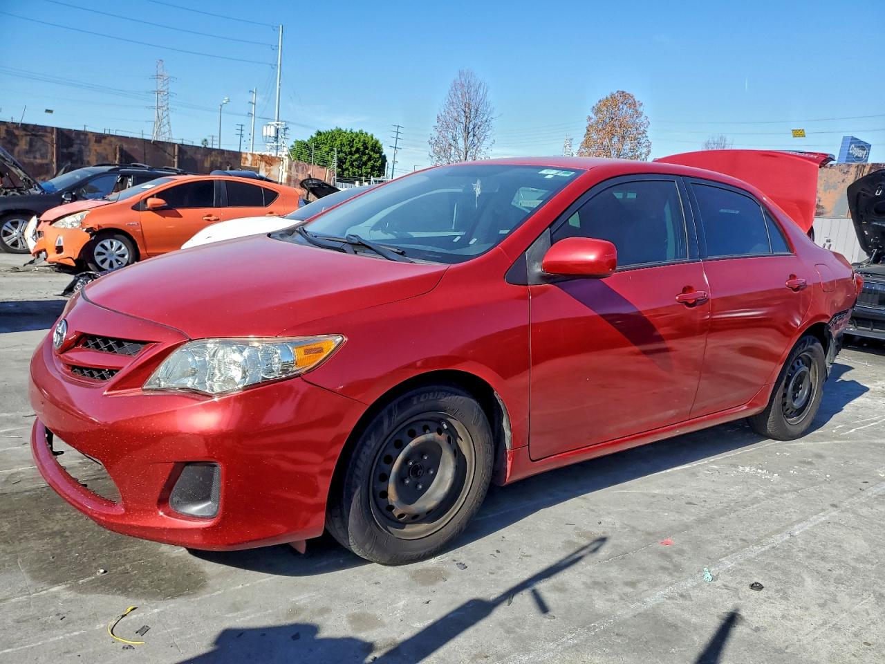 2011 Toyota Corolla Base Red vin: JTDBU4EE9BJ092070