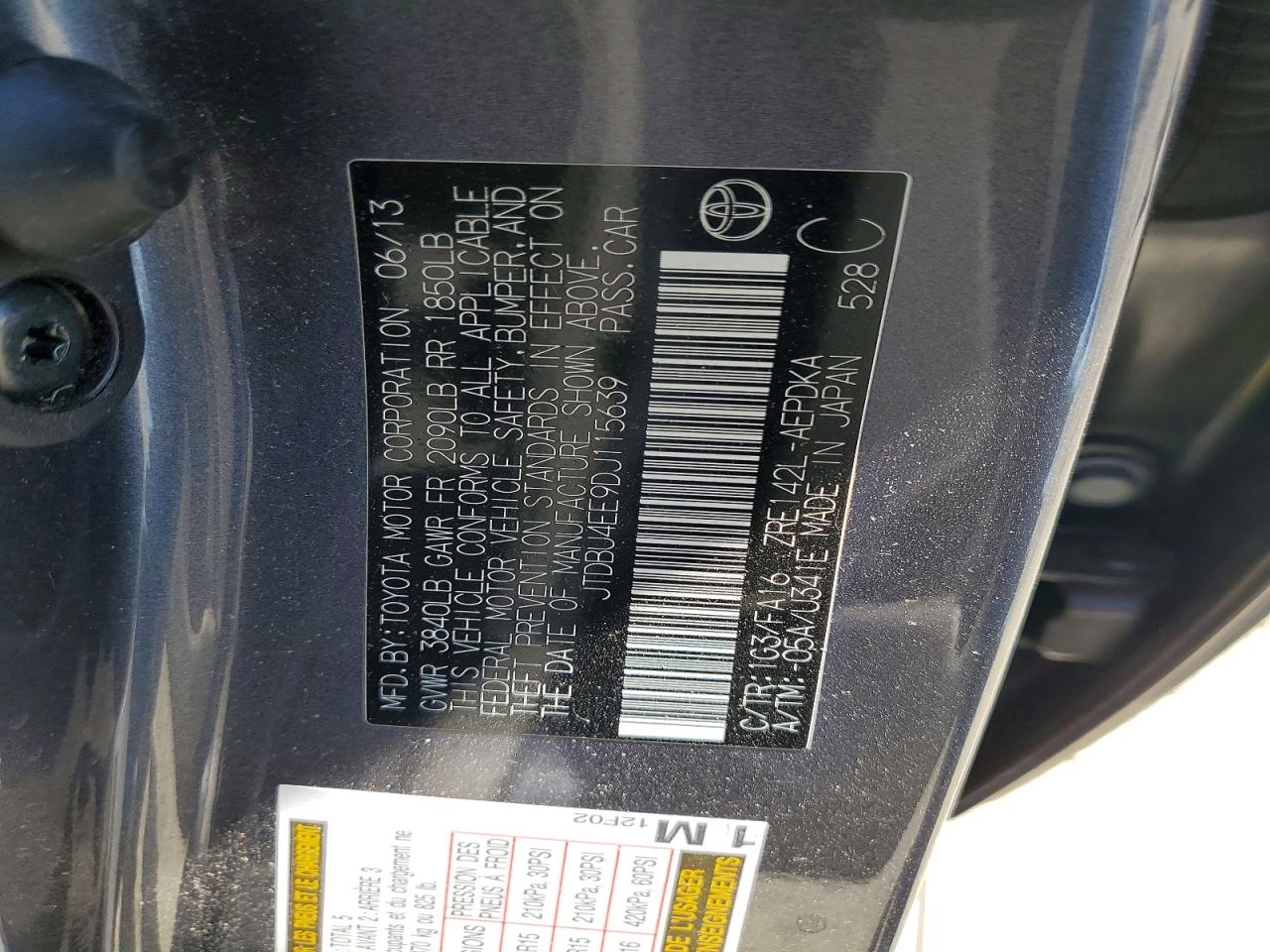 2013 Toyota Corolla L Charcoal vin: JTDBU4EE9DJ115639