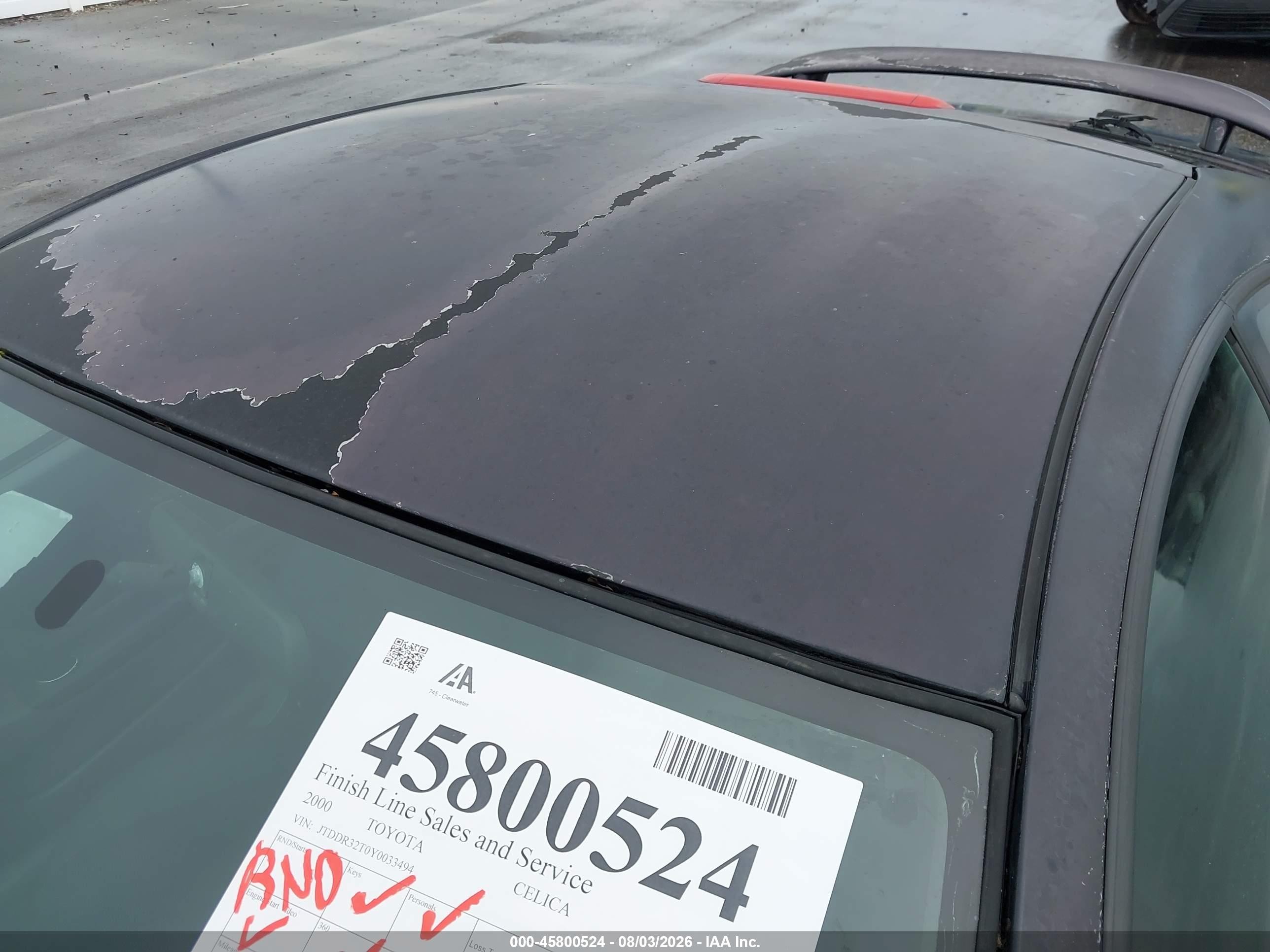 2000 Toyota Celica Gt Black vin: JTDDR32T0Y0033494