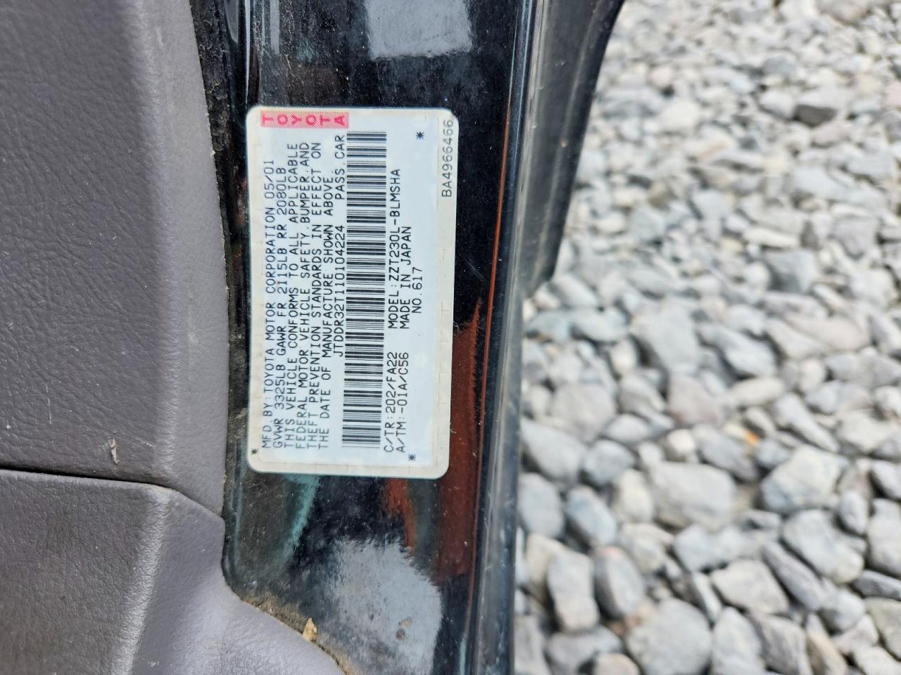 2001 Toyota Celica Gt Black vin: JTDDR32T110104224