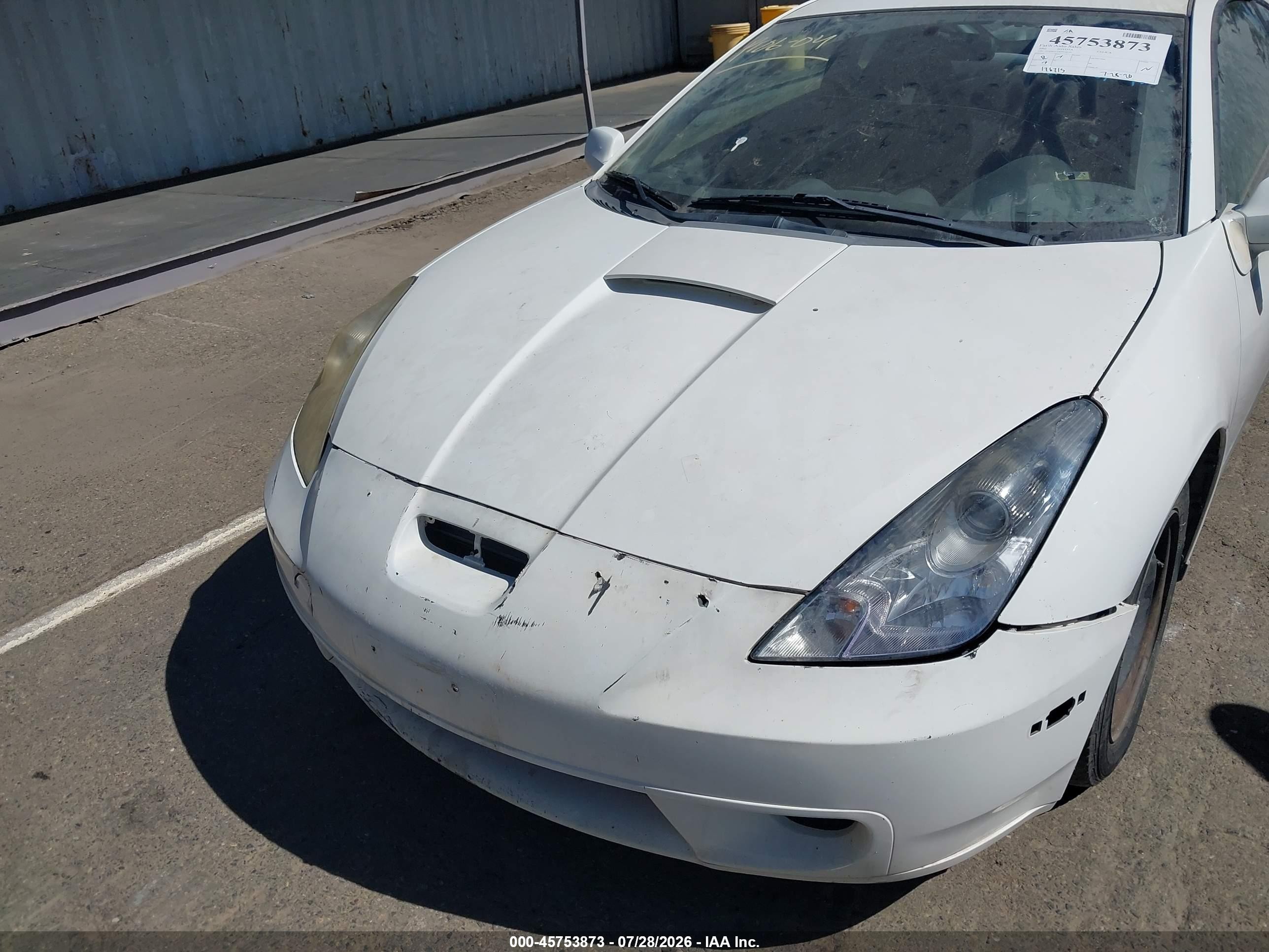 2002 Toyota Celica Gt White vin: JTDDR32T820138534