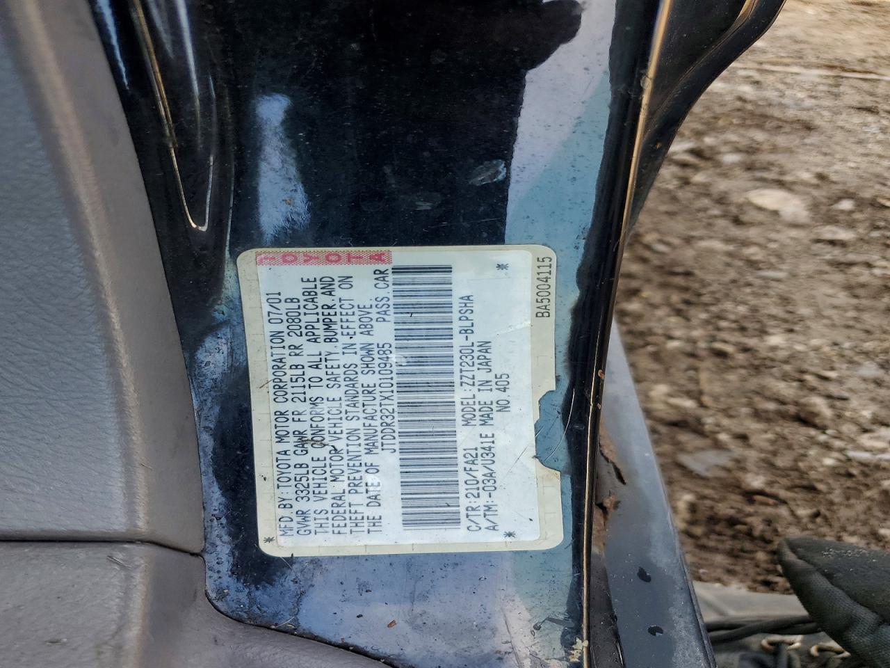 2001 Toyota Celica Gt Blue vin: JTDDR32TX10109485