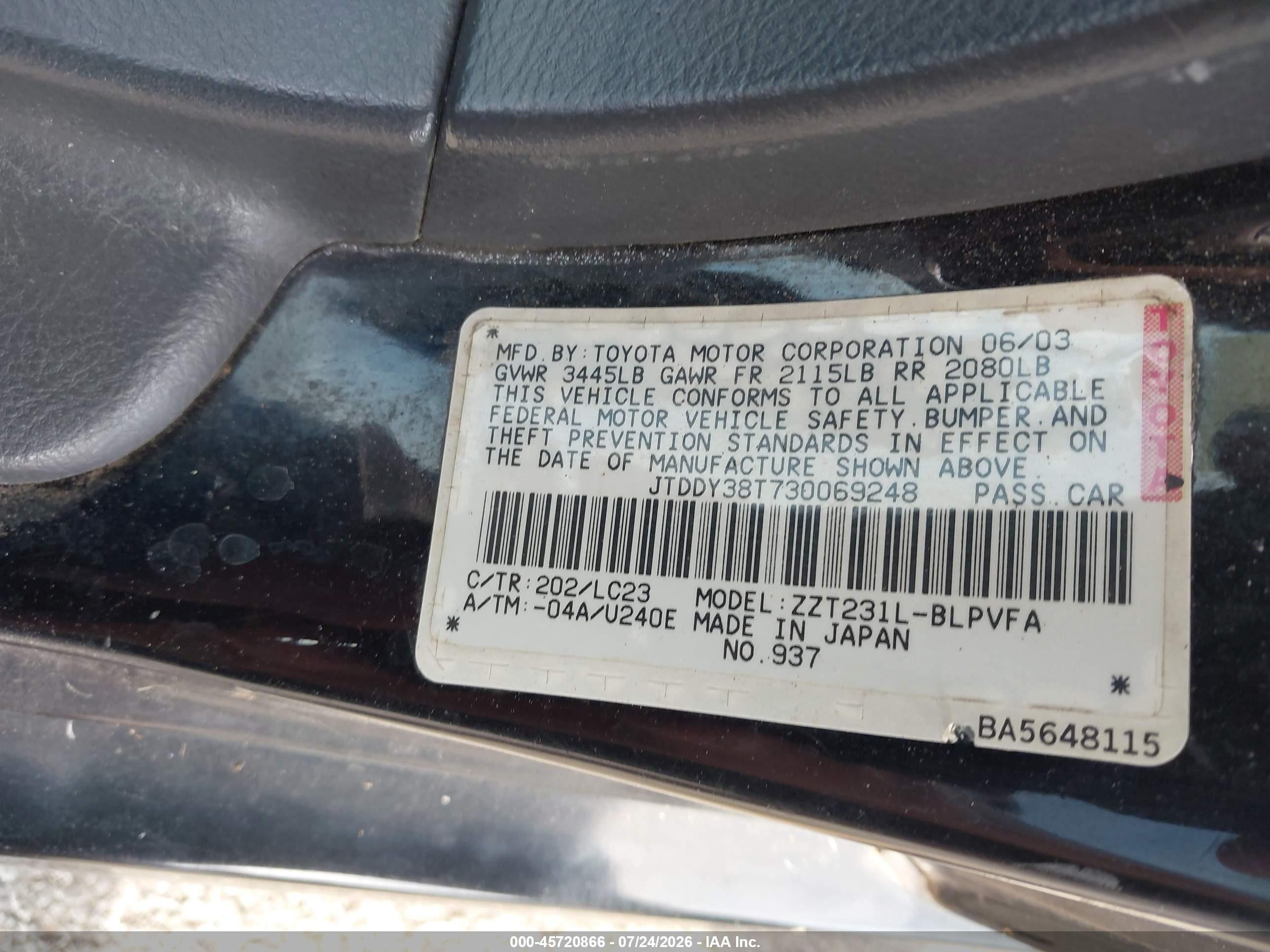2003 Toyota Celica Gts Черный vin: JTDDY38T730069248
