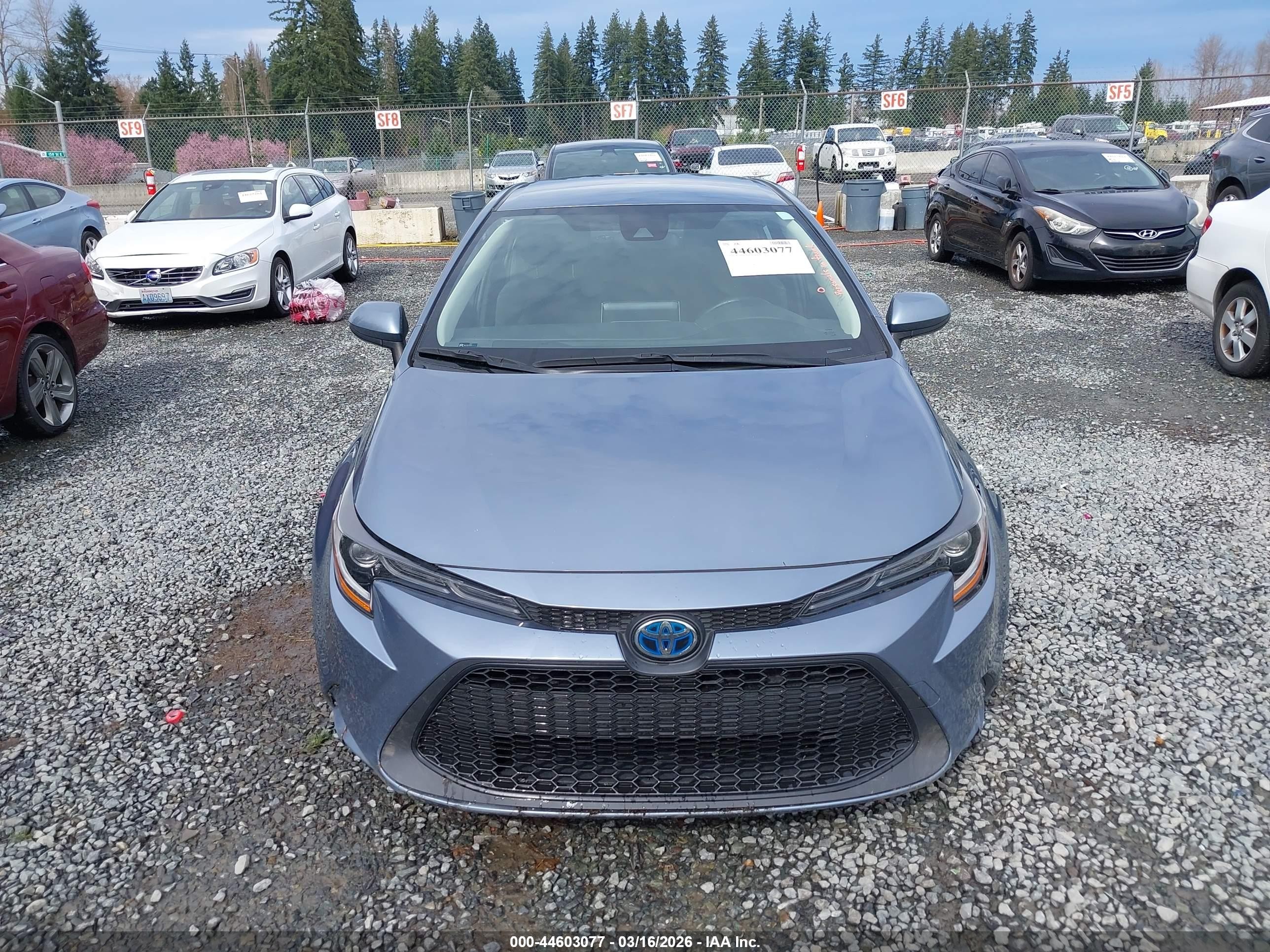 2021 Toyota Corolla Hybrid Le Light Blue vin: JTDEAMDE9MJ009165
