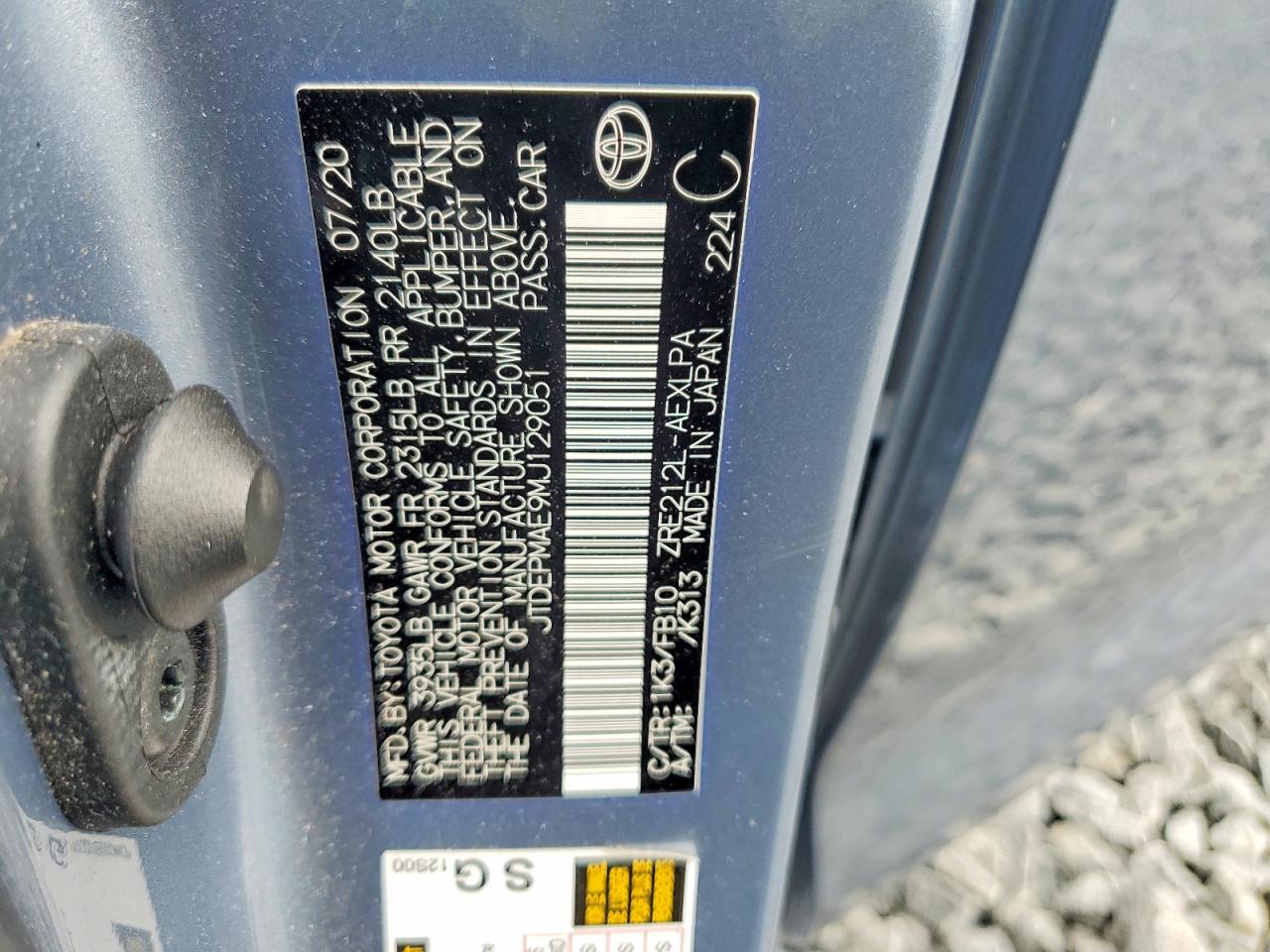 2021 Toyota Corolla Le Blue vin: JTDEPMAE9MJ129051