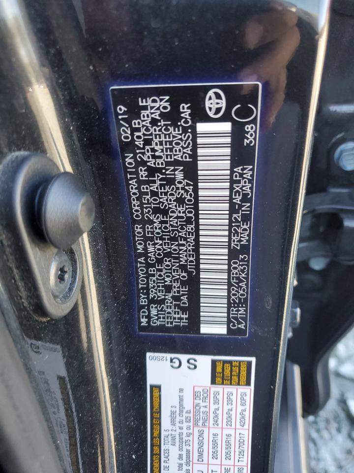 2020 Toyota Corolla Le Black vin: JTDEPRAE8LJ010547