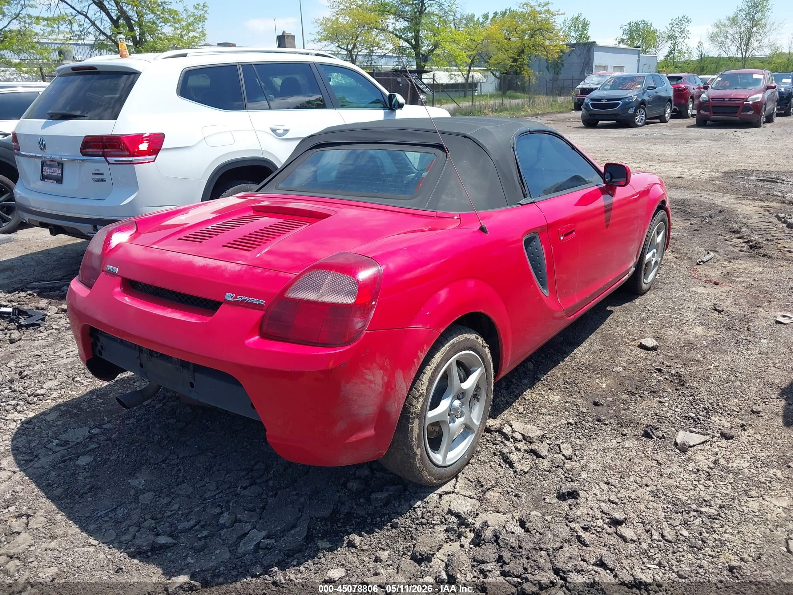 2001 Toyota Mr2 Spyder   Red vin: JTDFR320010029059