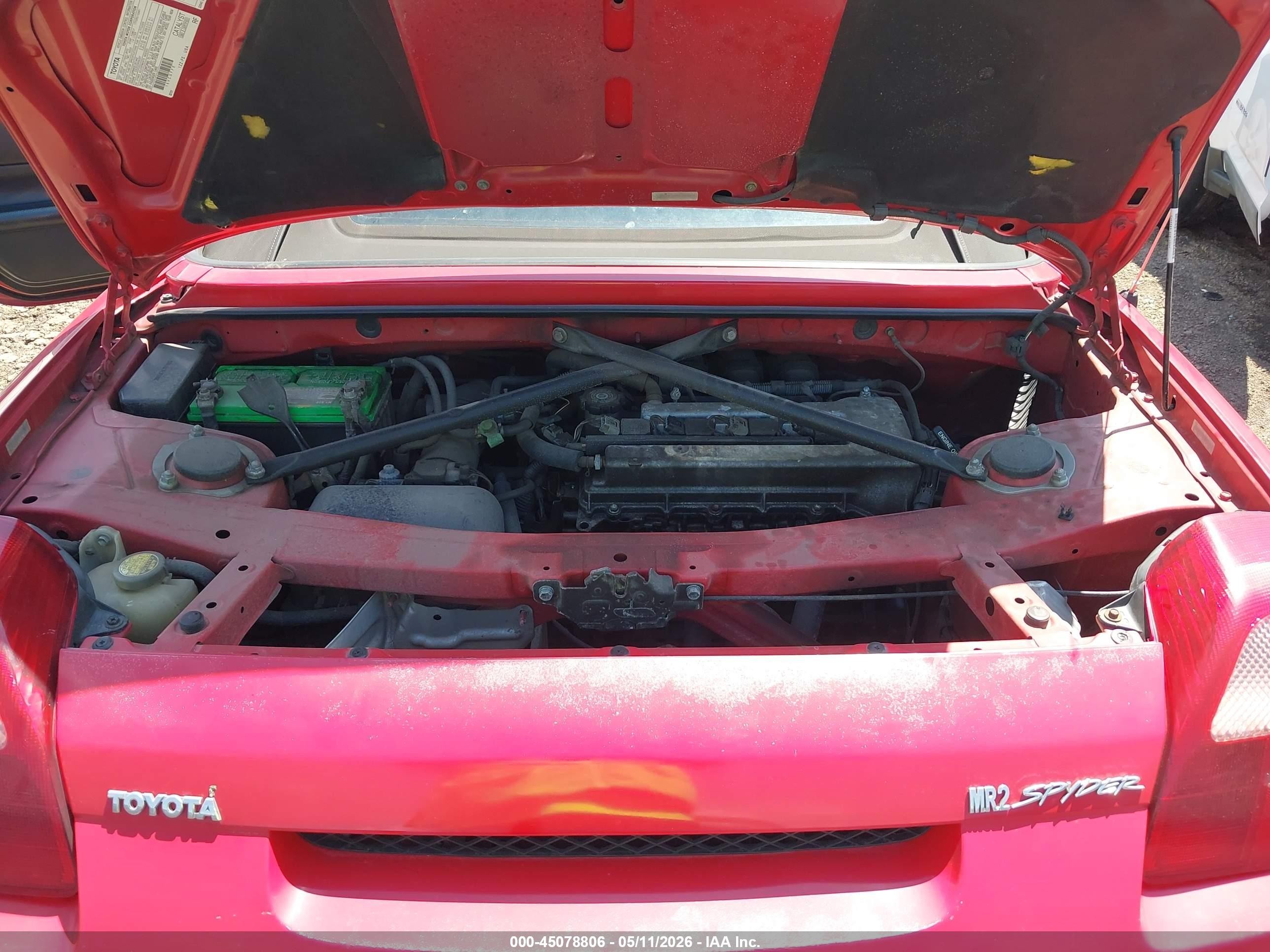 2001 Toyota Mr2 Spyder   Red vin: JTDFR320010029059