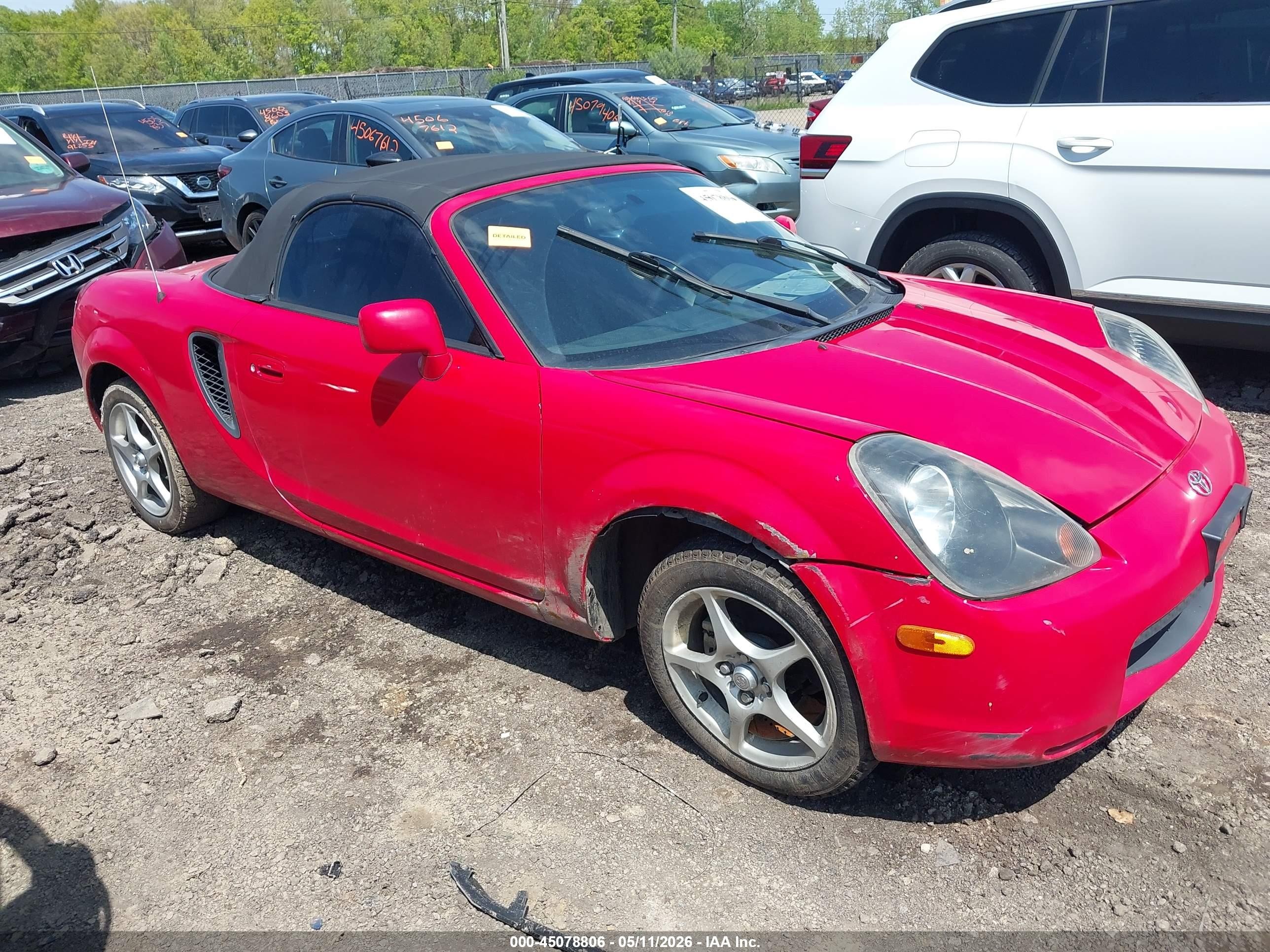 2001 Toyota Mr2 Spyder   Red vin: JTDFR320010029059