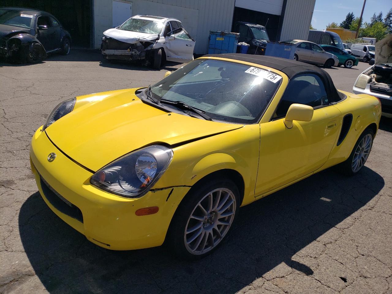 2000 Toyota Mr2 Spyder Yellow vin: JTDFR3200Y0014930
