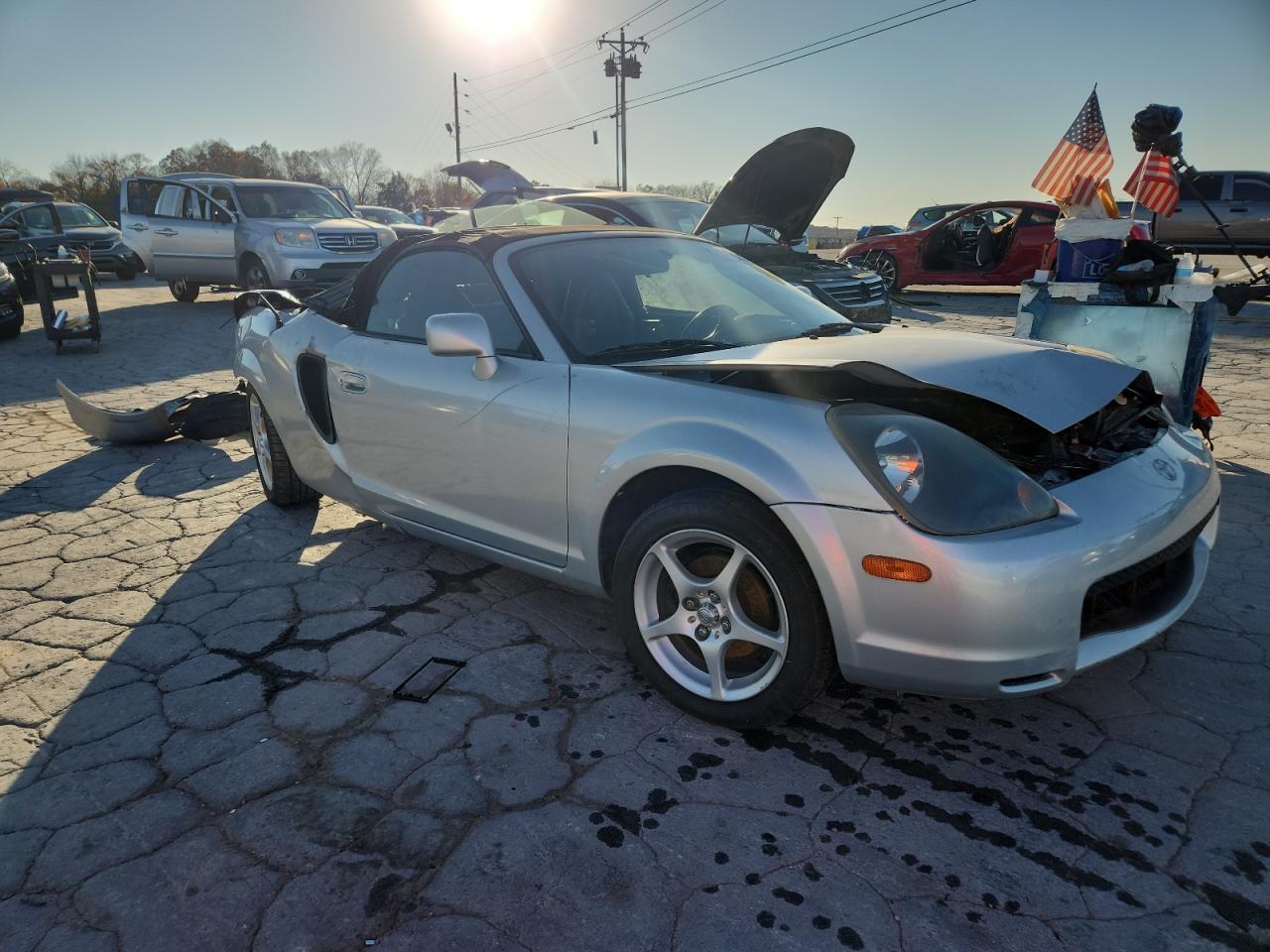 2000 Toyota Mr2 Spyder Silver vin: JTDFR3201Y0007453