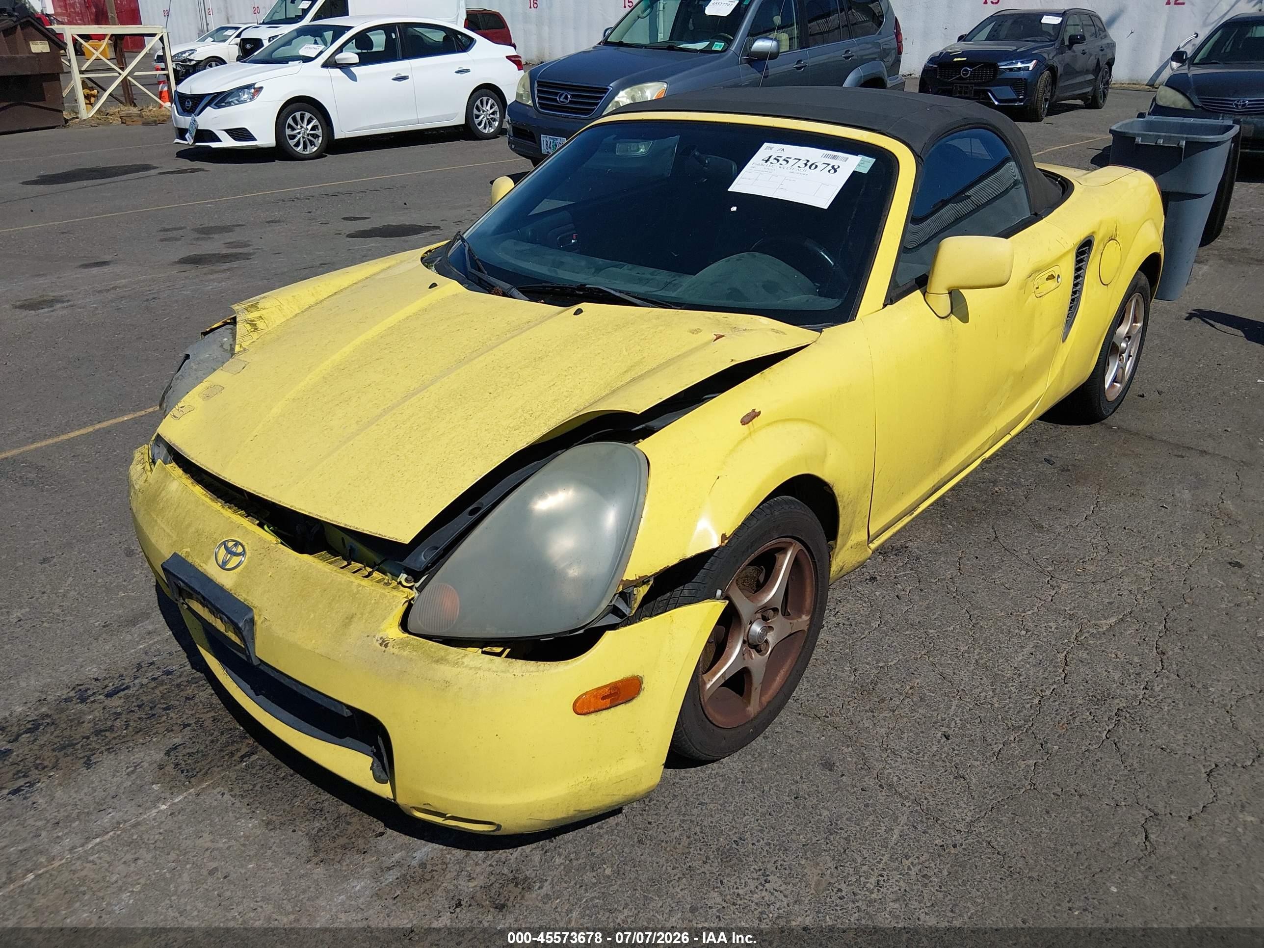 2002 Toyota Mr2 Spyder   Yellow vin: JTDFR320320042888