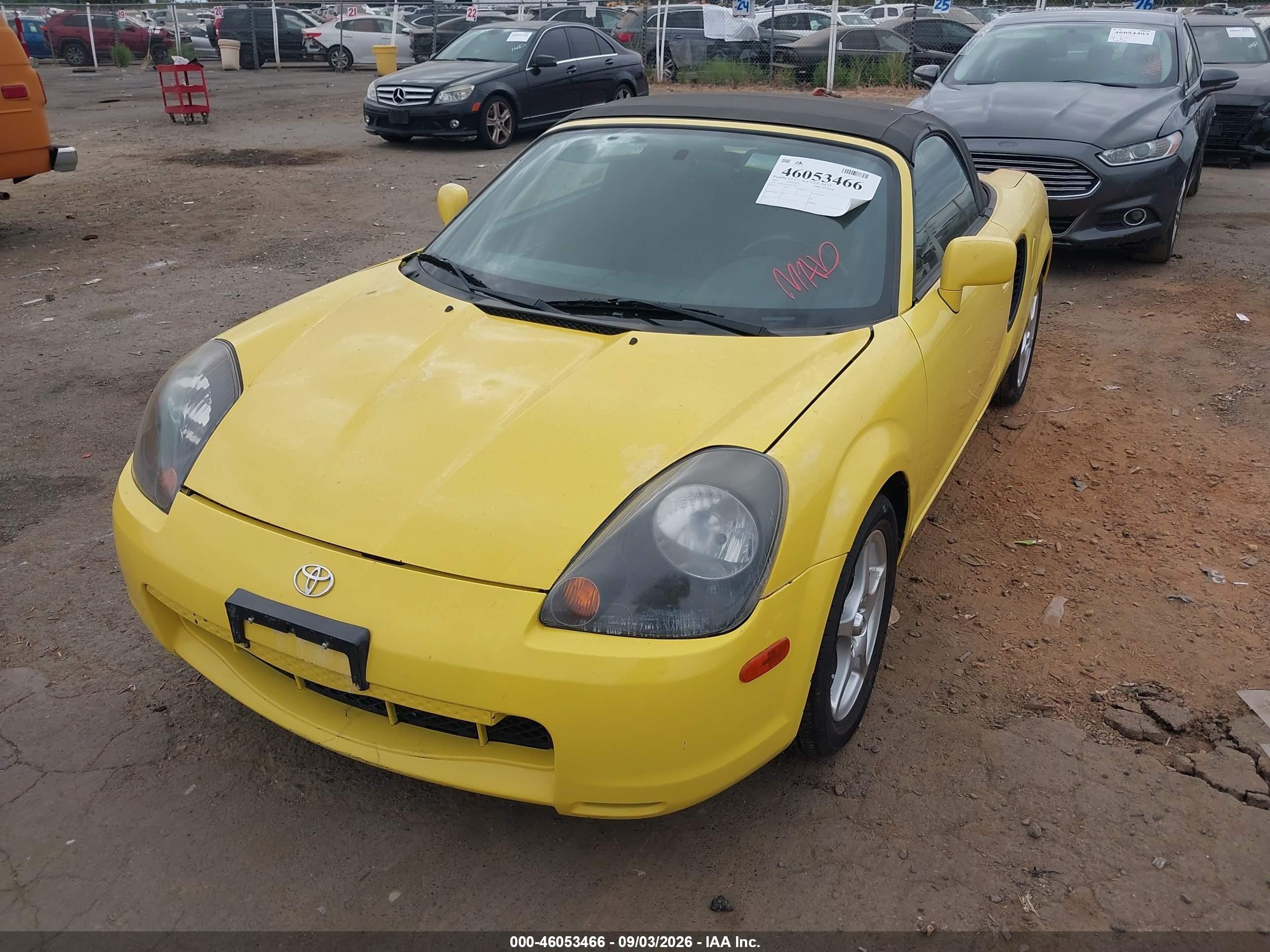 2001 Toyota Mr2 Spyder Yellow vin: JTDFR320610037795