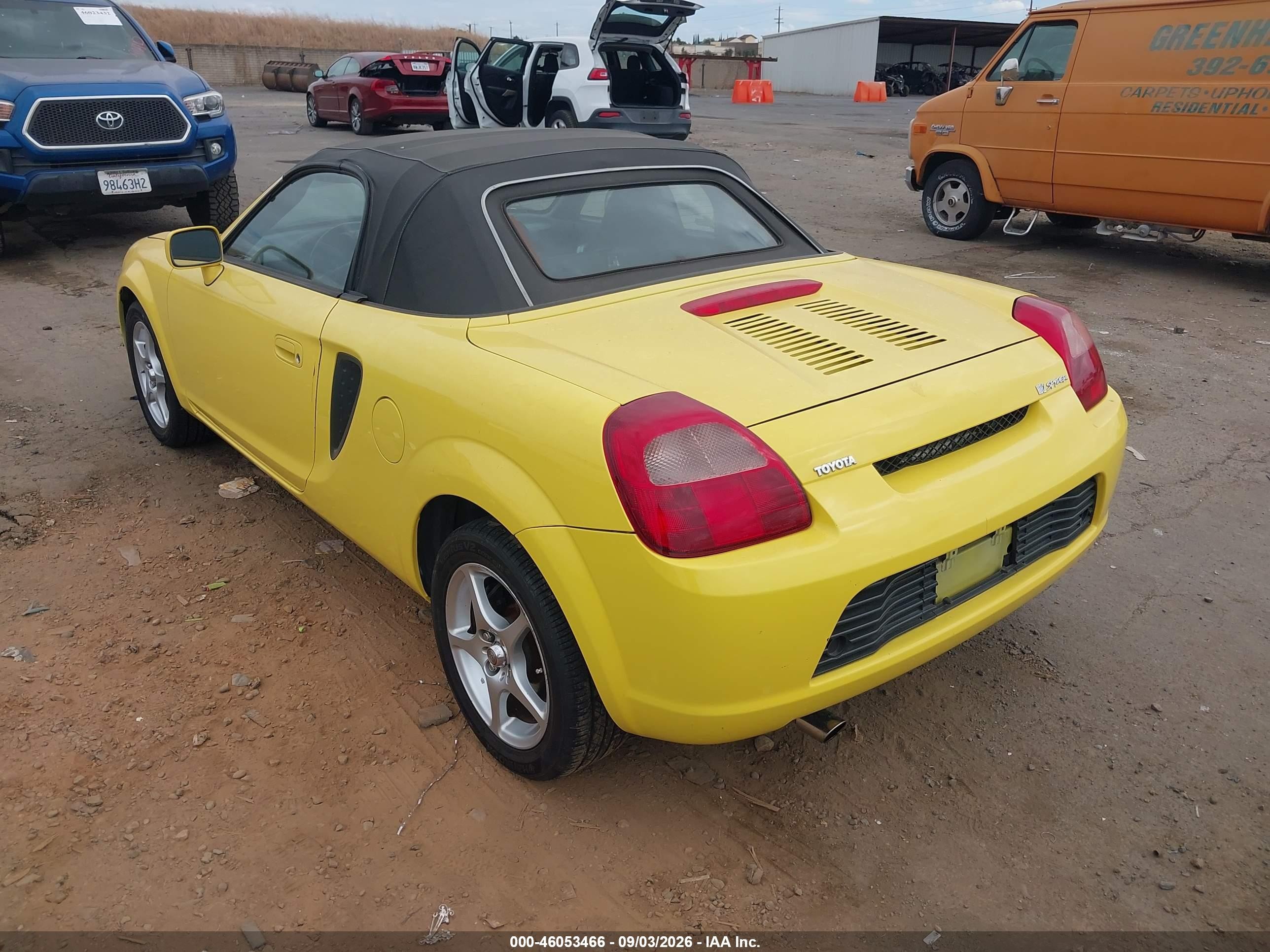 2001 Toyota Mr2 Spyder Yellow vin: JTDFR320610037795