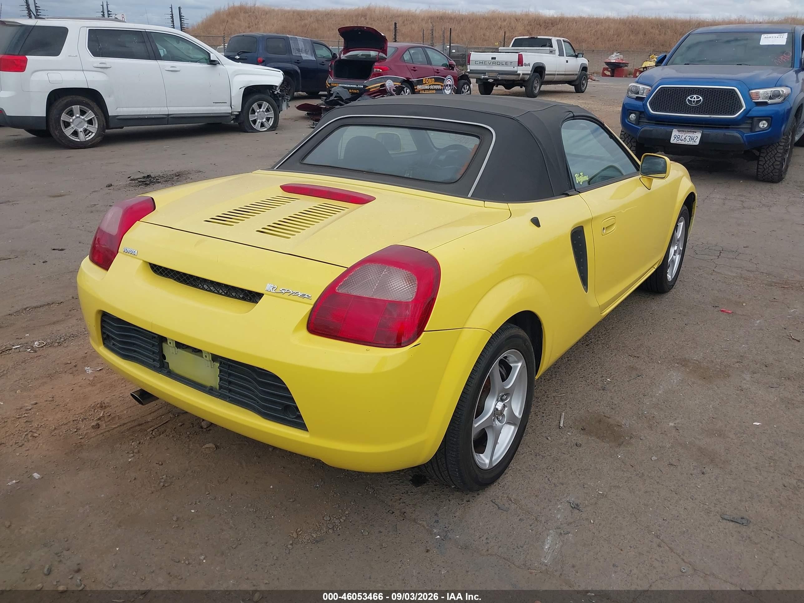 2001 Toyota Mr2 Spyder Yellow vin: JTDFR320610037795