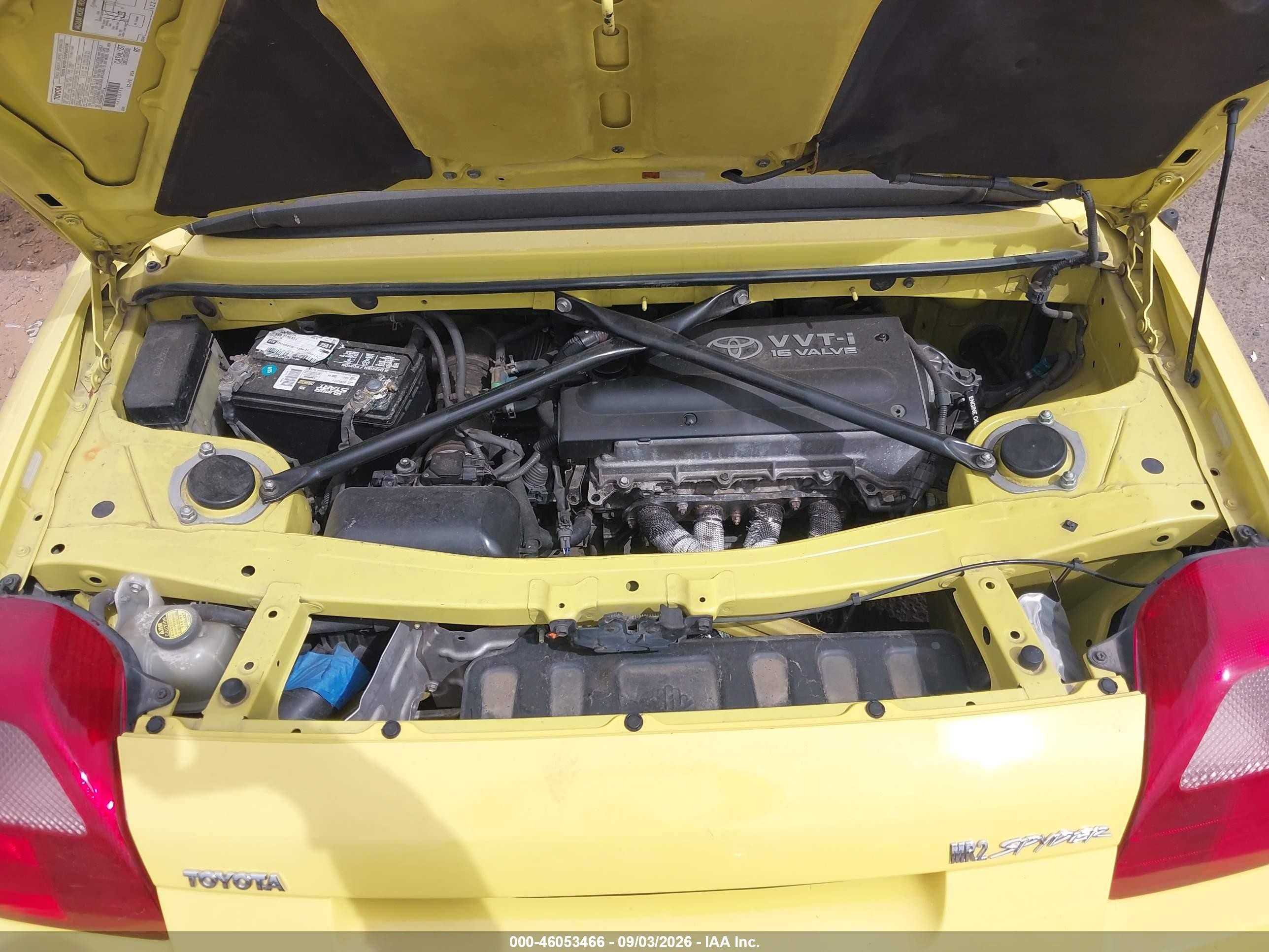2001 Toyota Mr2 Spyder Yellow vin: JTDFR320610037795