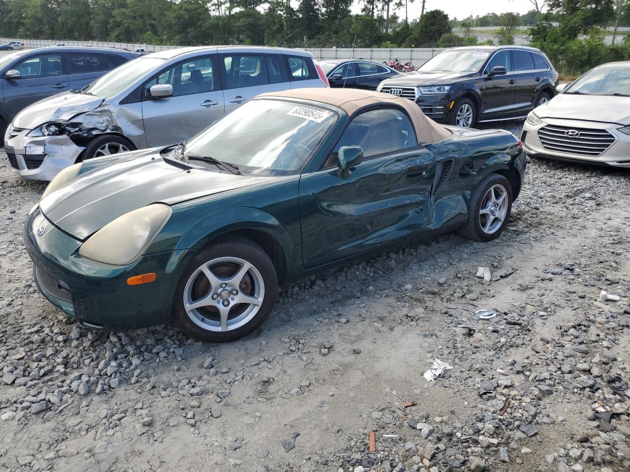 2002 Toyota Mr2 Spyder Green vin: JTDFR320720044059