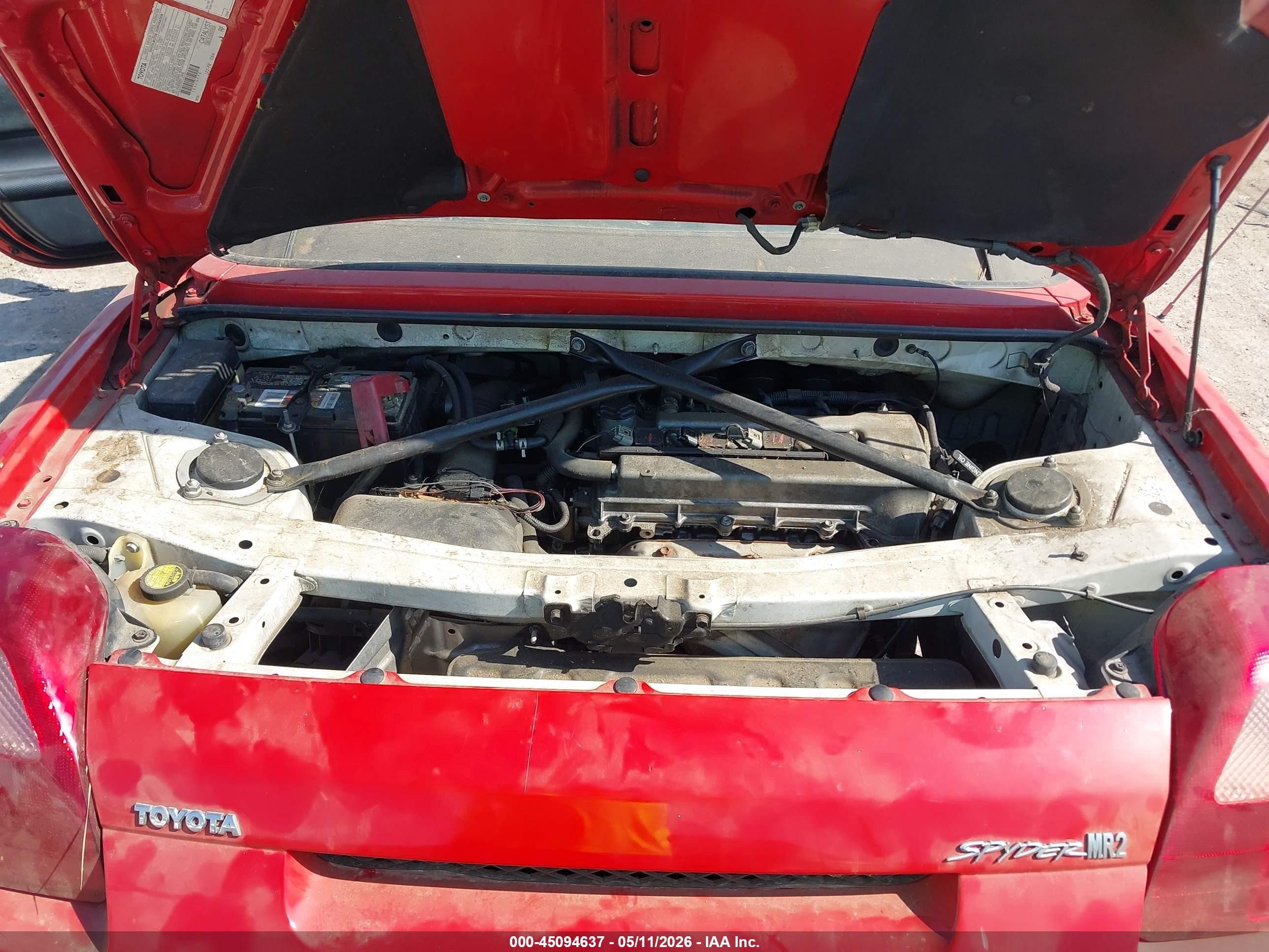 2001 Toyota Mr2 Spyder   Red vin: JTDFR320910036334