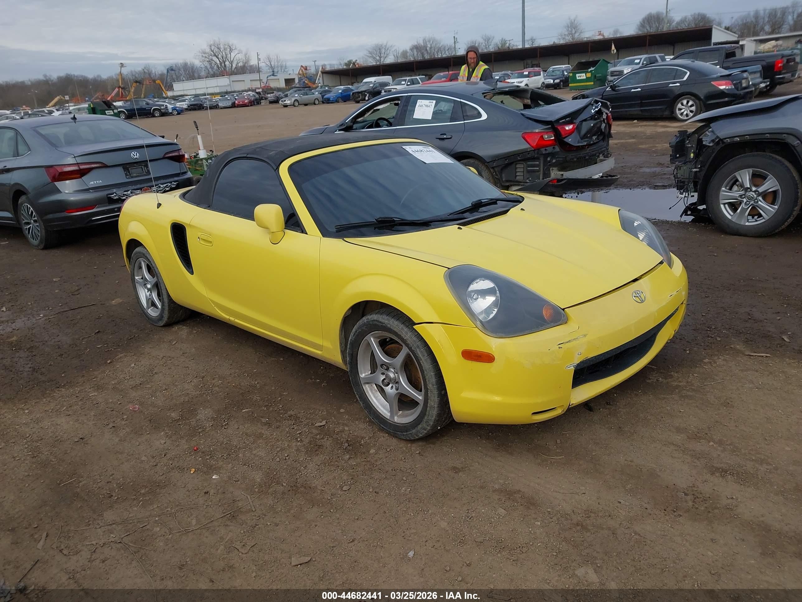 2001 Toyota Mr2 Spyder   Желтый vin: JTDFR320910039587