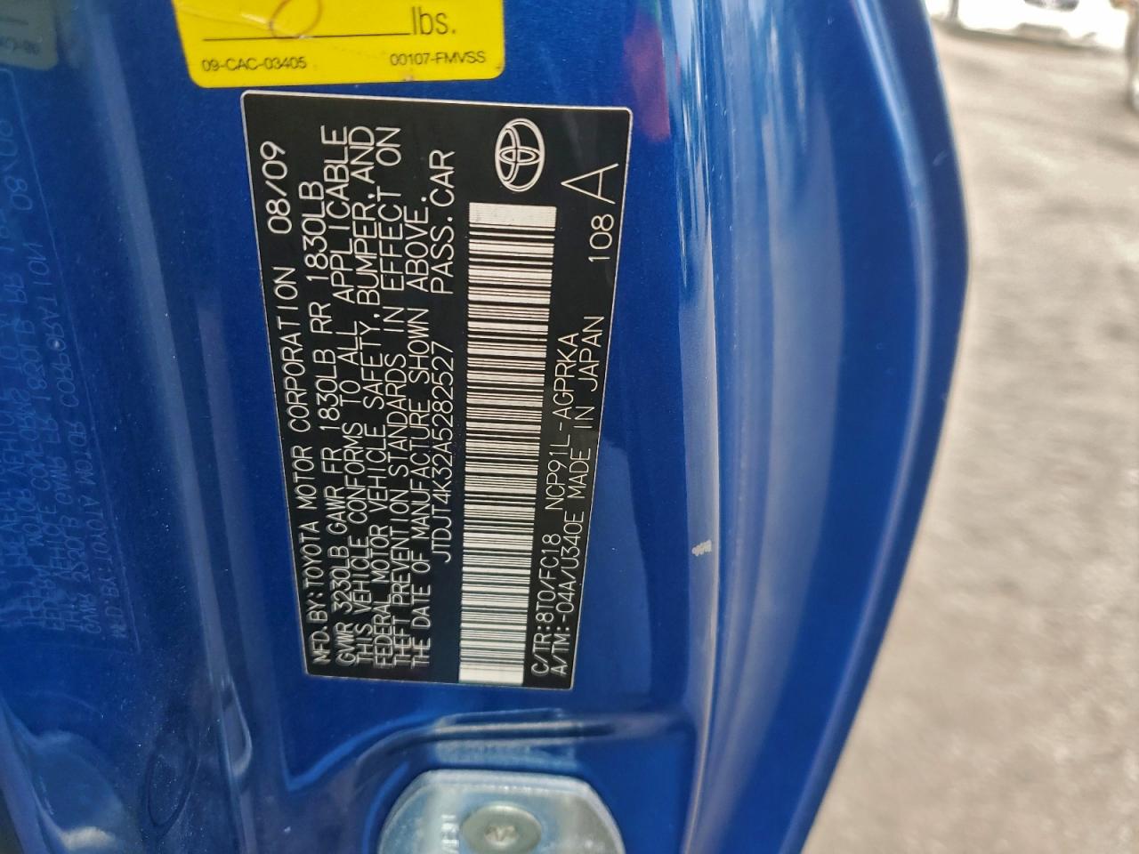 2010 Toyota Yaris Blue vin: JTDJT4K32A5282527