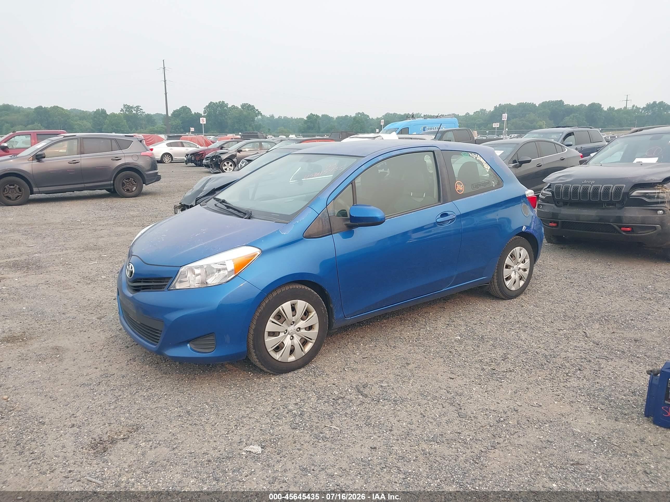 2012 Toyota Yaris Le Синий vin: JTDJTUD30CD507551