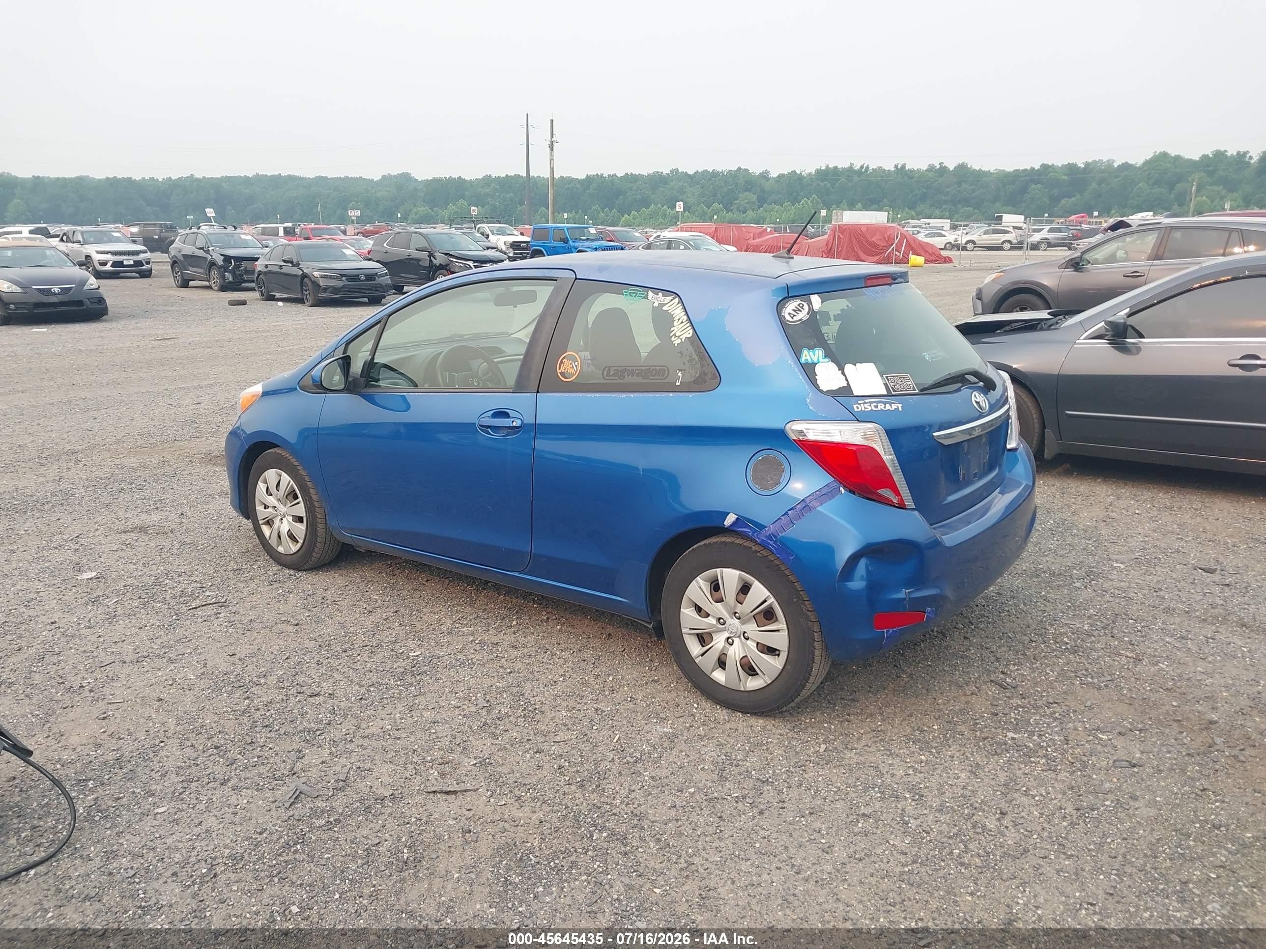 2012 Toyota Yaris Le Синий vin: JTDJTUD30CD507551