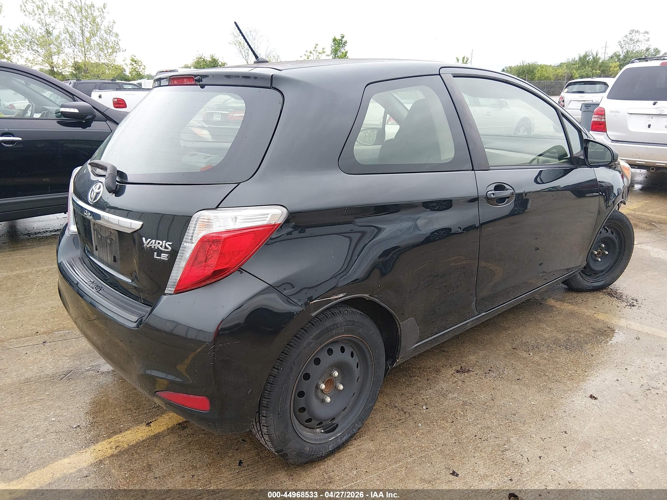 2014 Toyota Yaris Le (tmc/cbu Plant) Black vin: JTDJTUD31ED589390