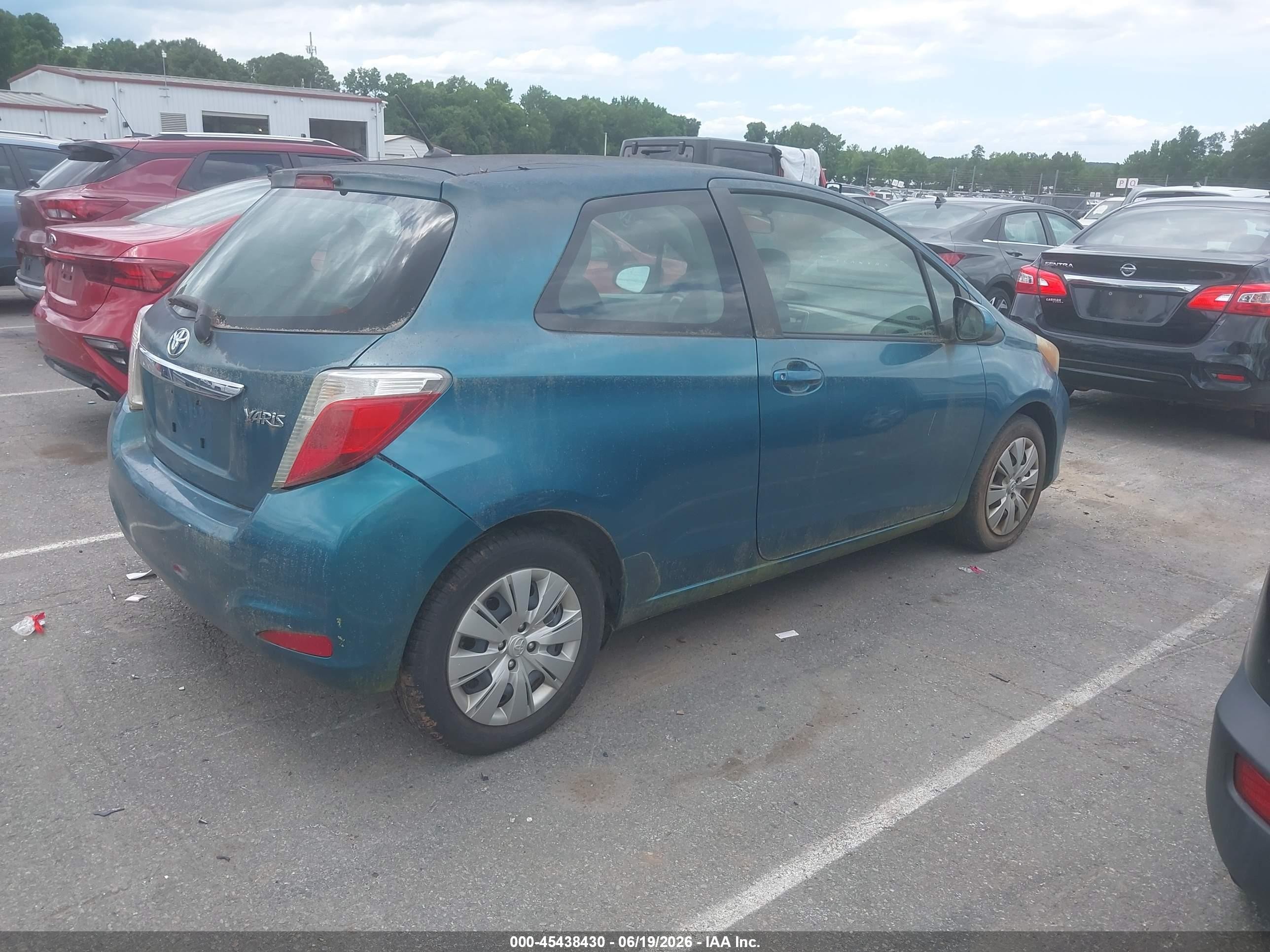 2012 Toyota Yaris L Teal vin: JTDJTUD33CD500920