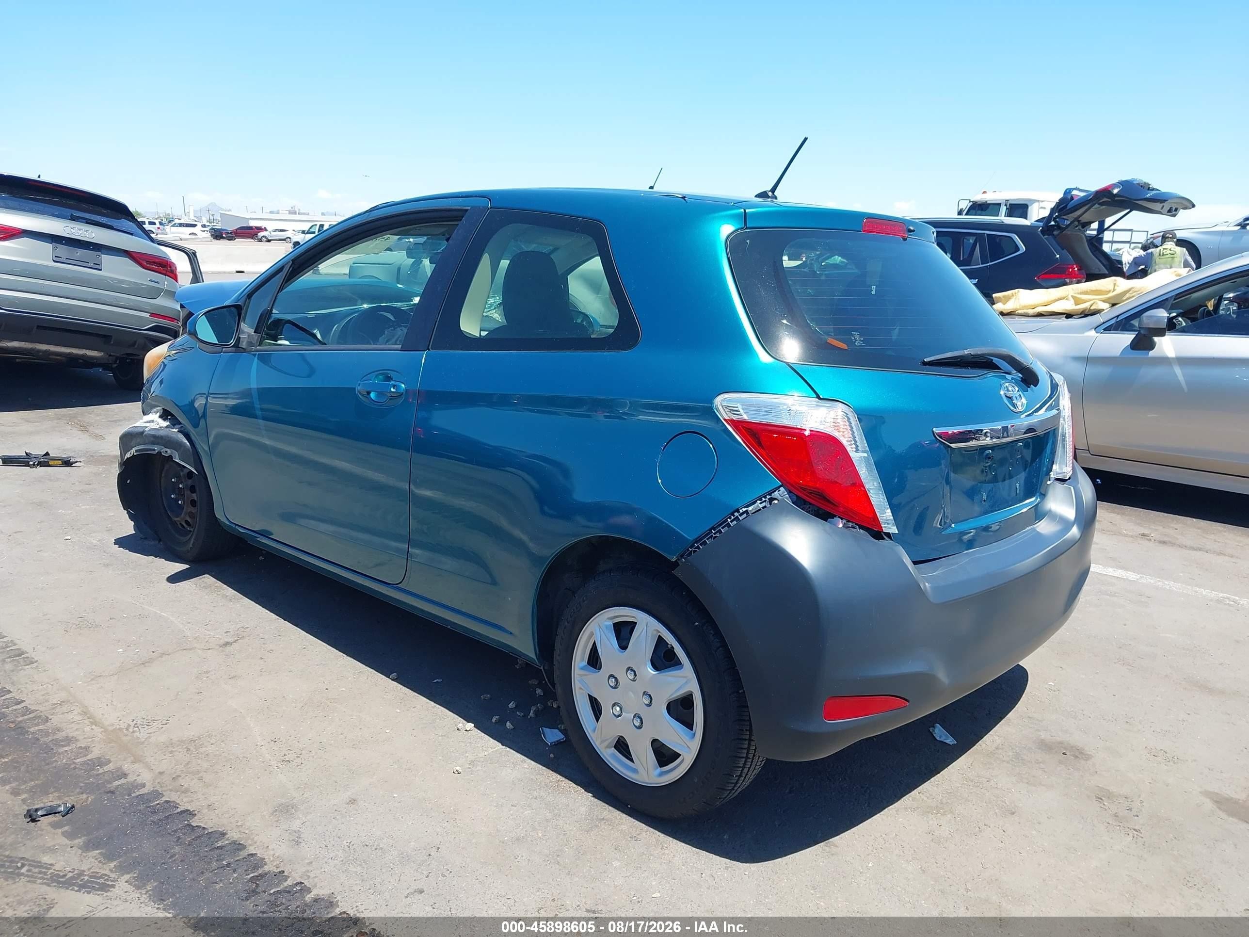 2012 Toyota Yaris L Blue vin: JTDJTUD38CD534688