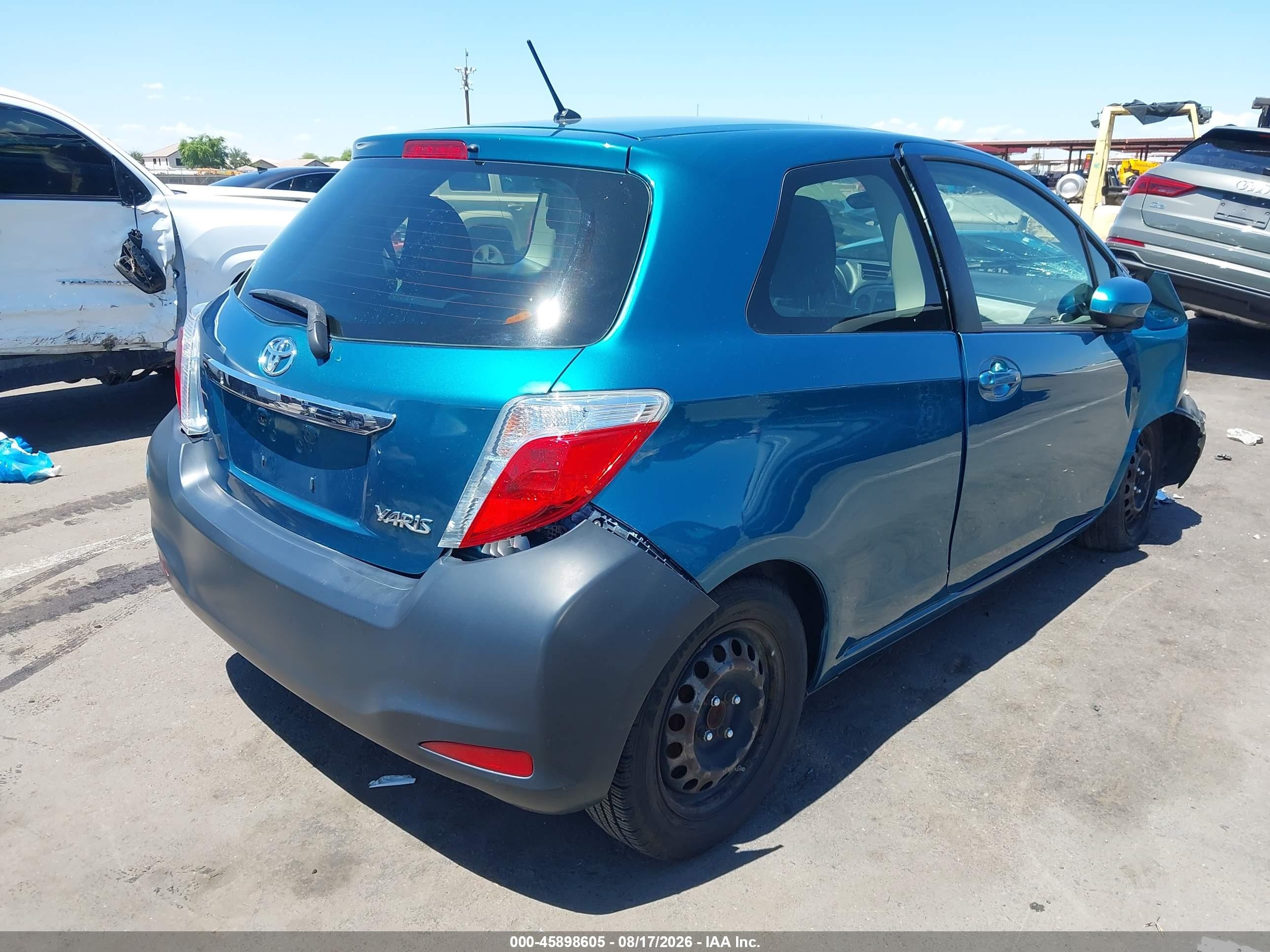 2012 Toyota Yaris L Blue vin: JTDJTUD38CD534688