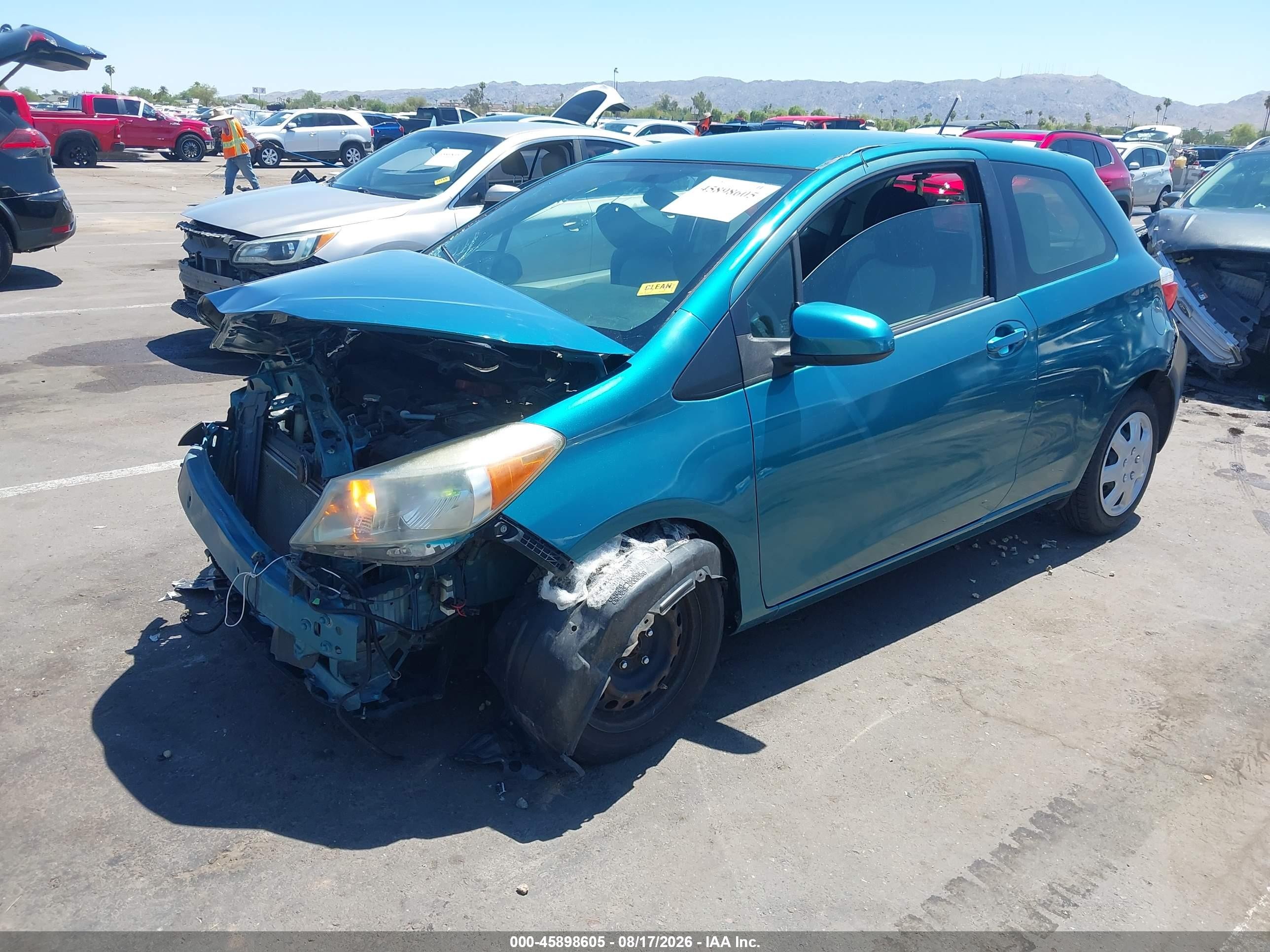 2012 Toyota Yaris L Blue vin: JTDJTUD38CD534688