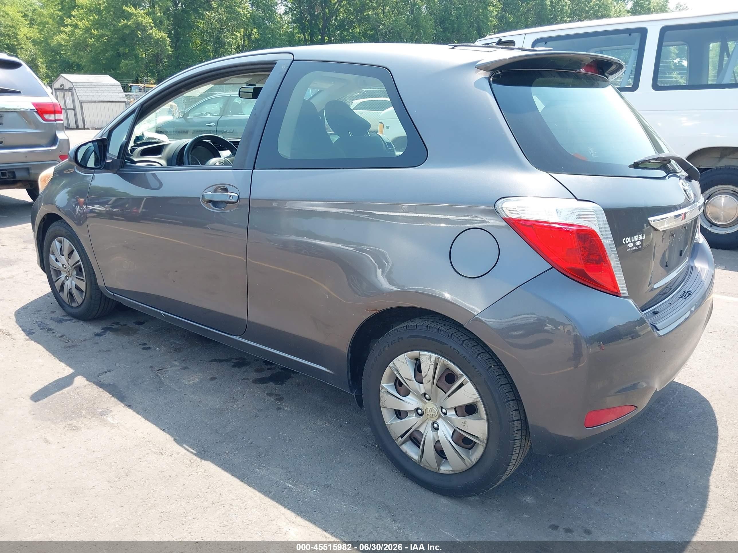 2014 Toyota Yaris Le (tmc/cbu Plant) Gray vin: JTDJTUD38ED584977