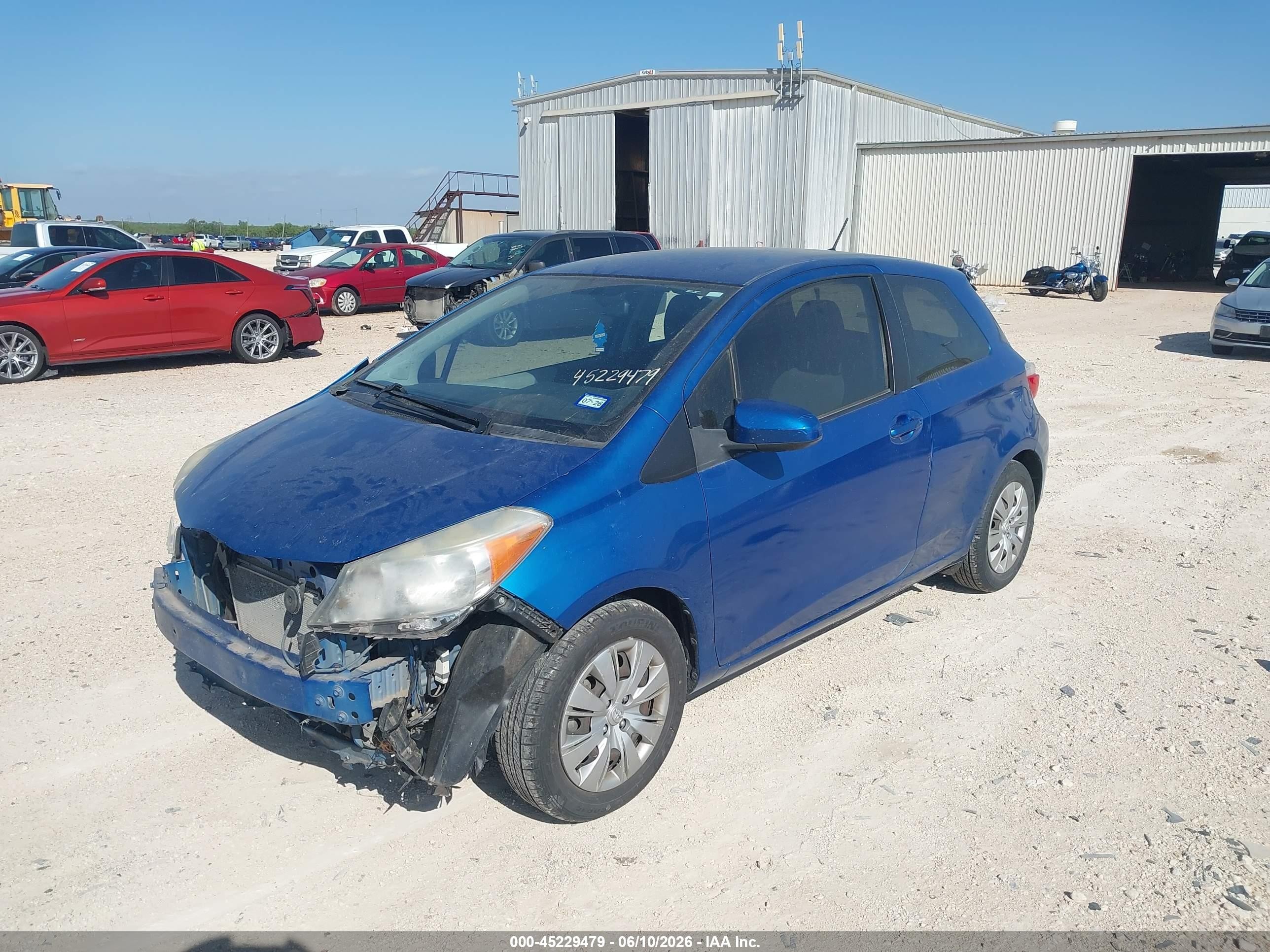 2013 Toyota Yaris L/le Blue vin: JTDJTUD39DD550142