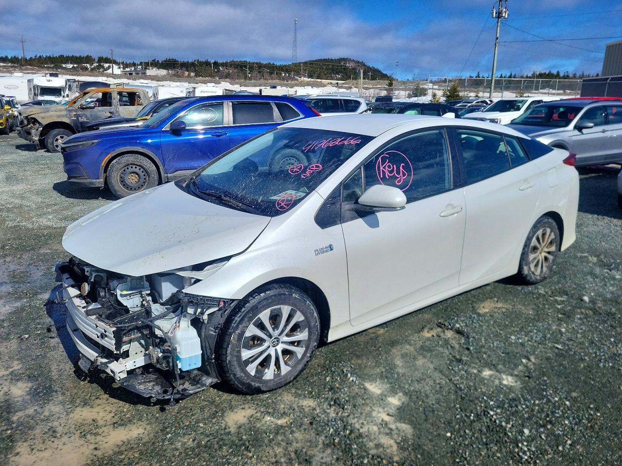 2021 Toyota Prius Prime 5dr White vin: JTDKAMFP4M3175924