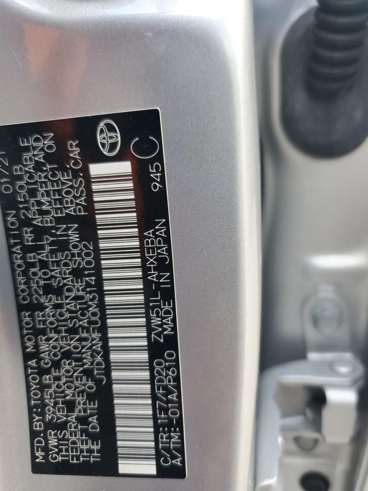 2021 Toyota Prius Special Edition Silver vin: JTDKAMFU0M3141002