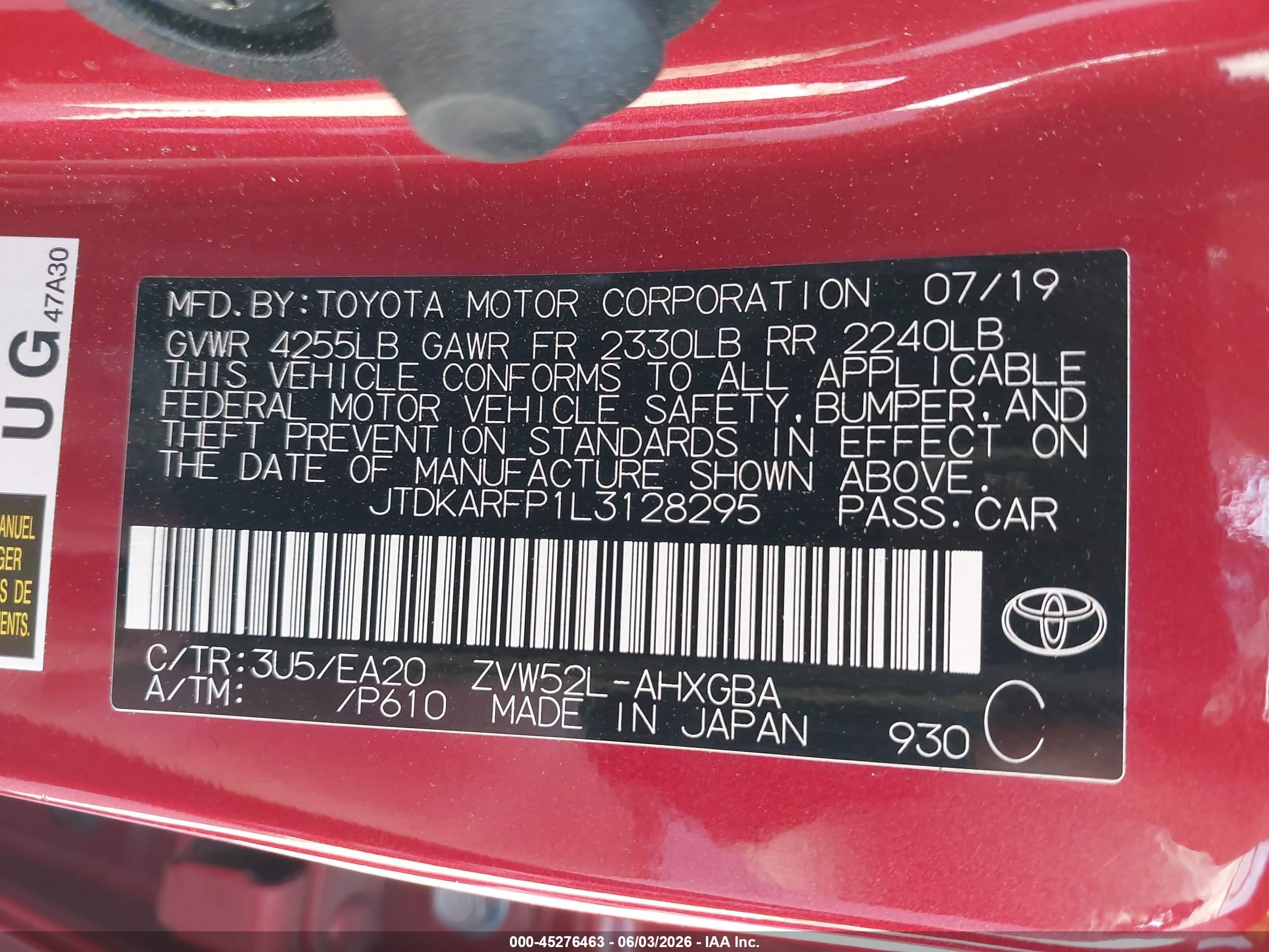 2020 Toyota Prius Prime Xle Красный vin: JTDKARFP1L3128295