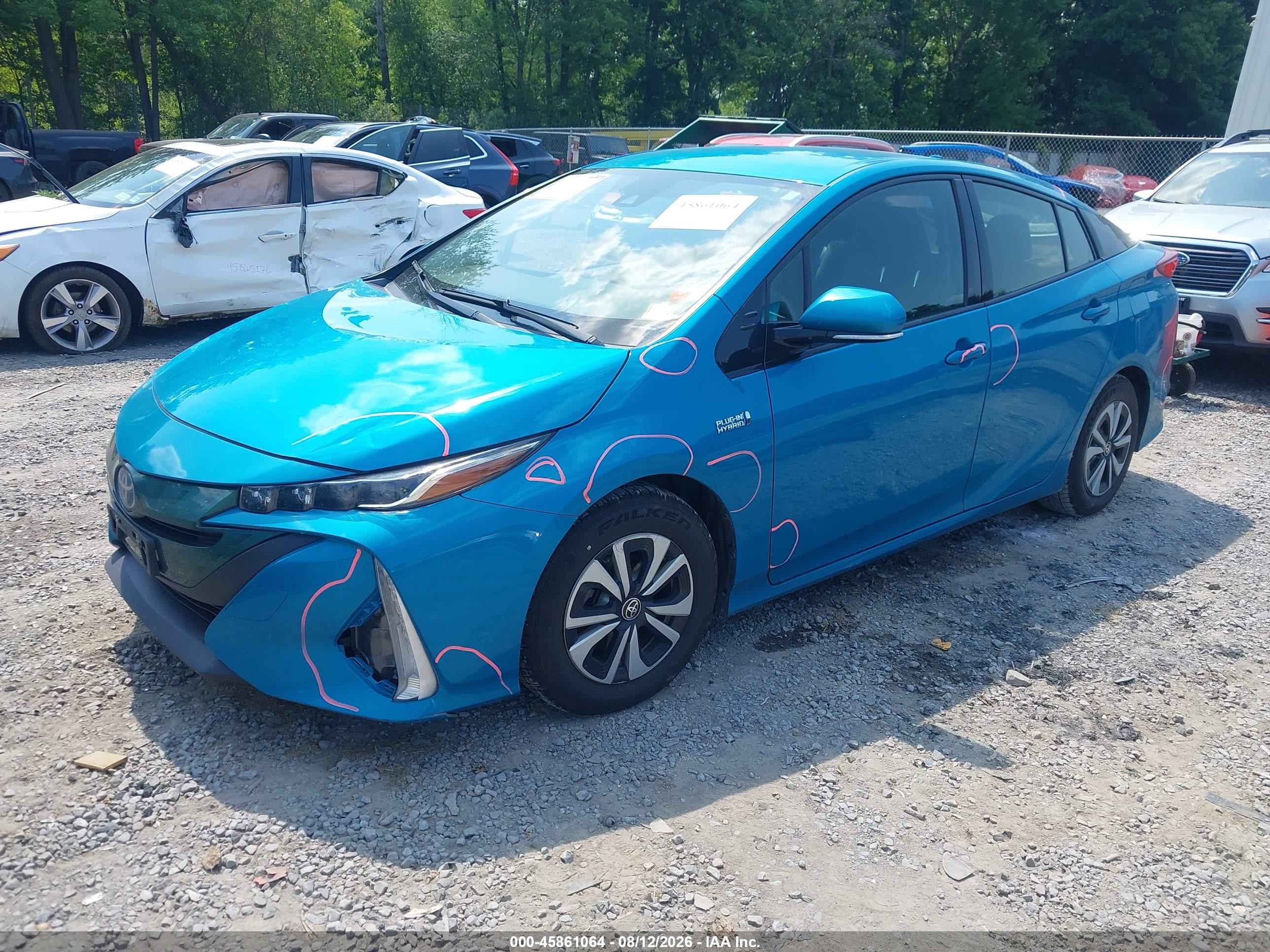 2018 Toyota Prius Prime Plus Blue vin: JTDKARFP3J3083096