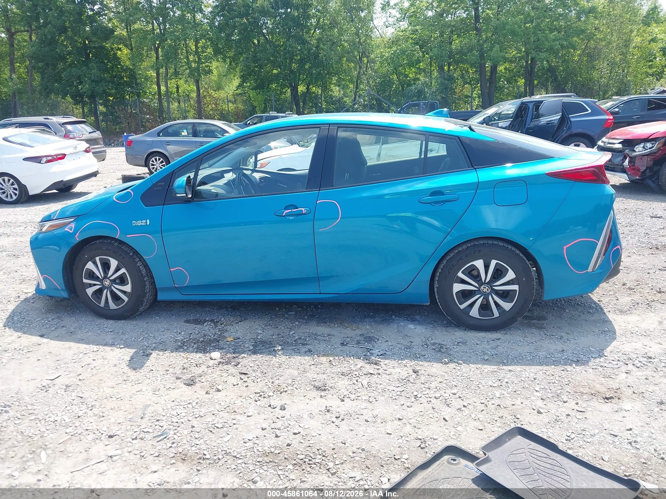 2018 Toyota Prius Prime Plus Blue vin: JTDKARFP3J3083096