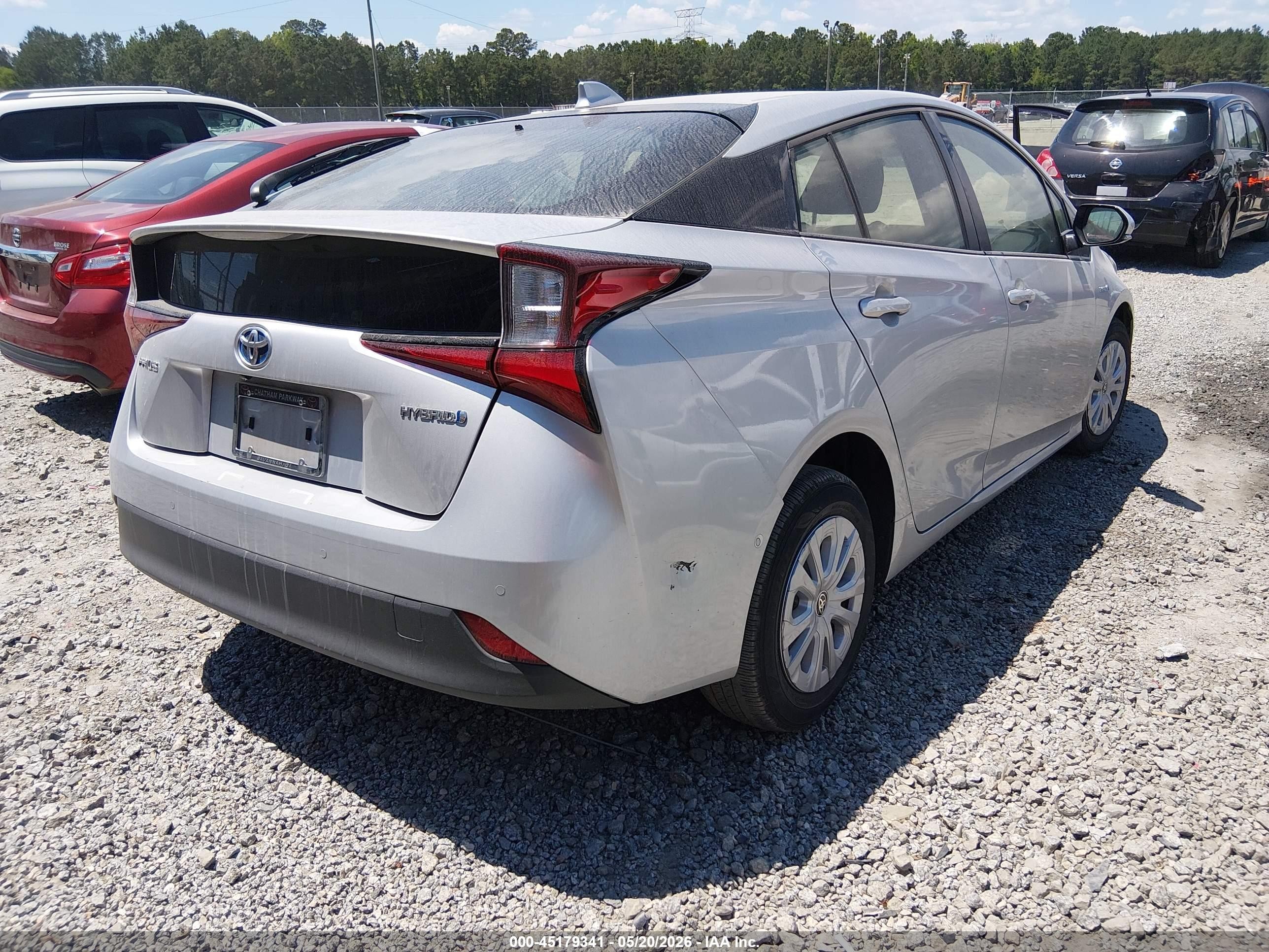 2020 Toyota Prius Le Silver vin: JTDKARFU3L3122651