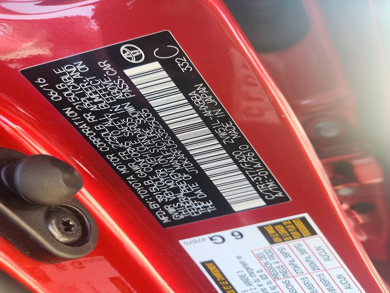 2016 Toyota Prius Two Eco Red vin: JTDKARFU5G3525035