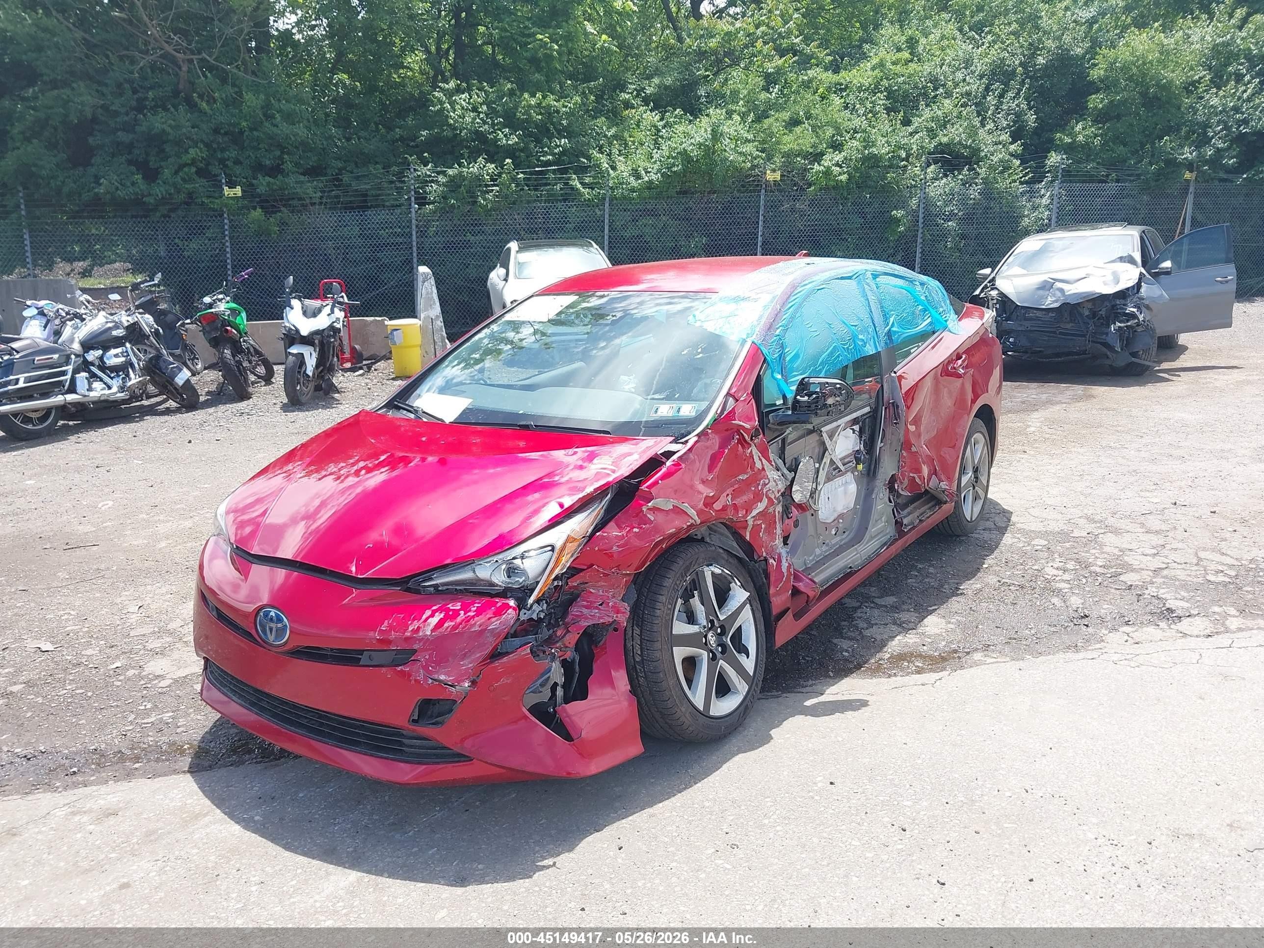 2018 Toyota Prius Four Touring Red vin: JTDKARFU7J3553085