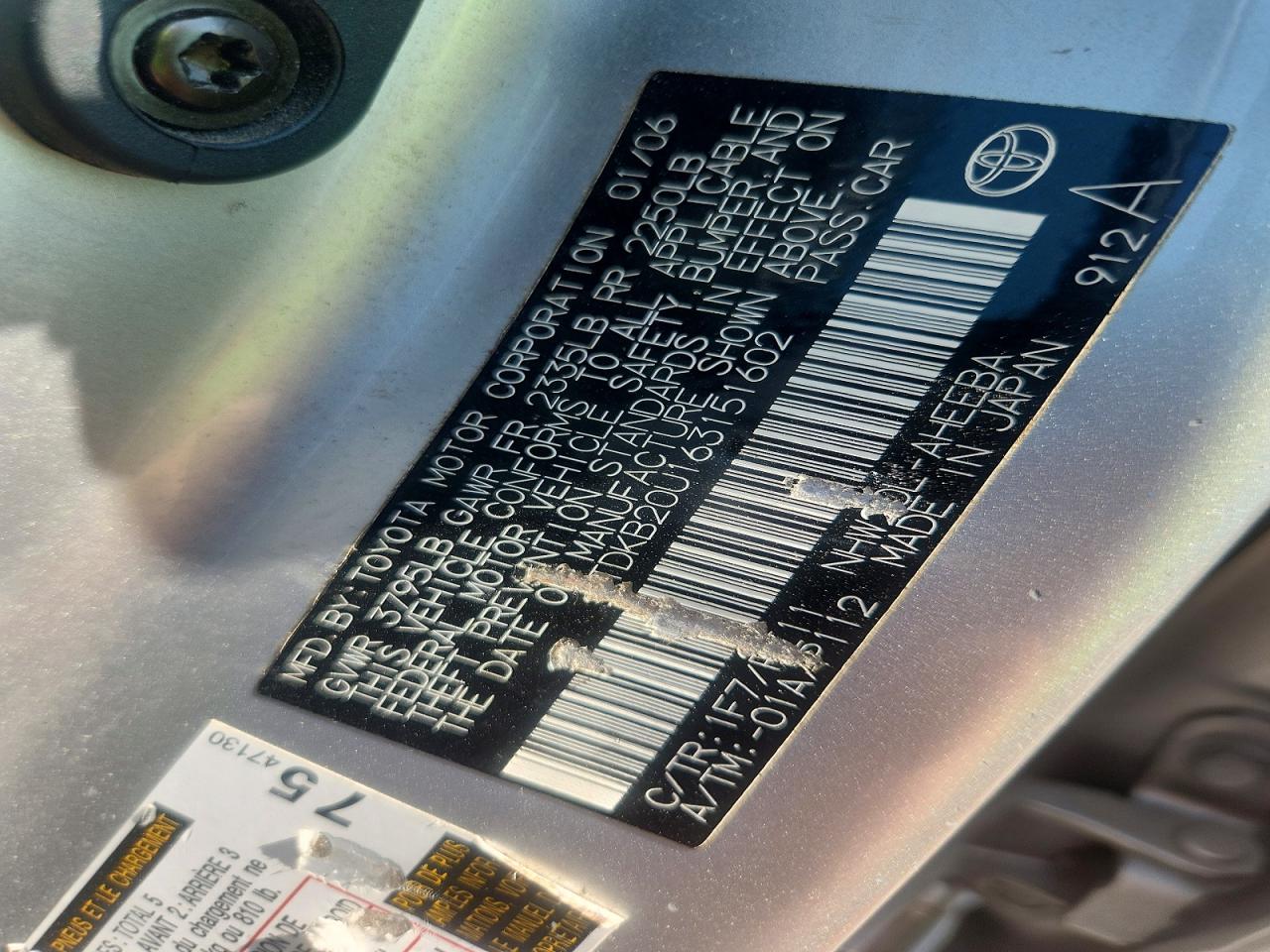 2006 Toyota Prius Base Silver vin: JTDKB20U163151602